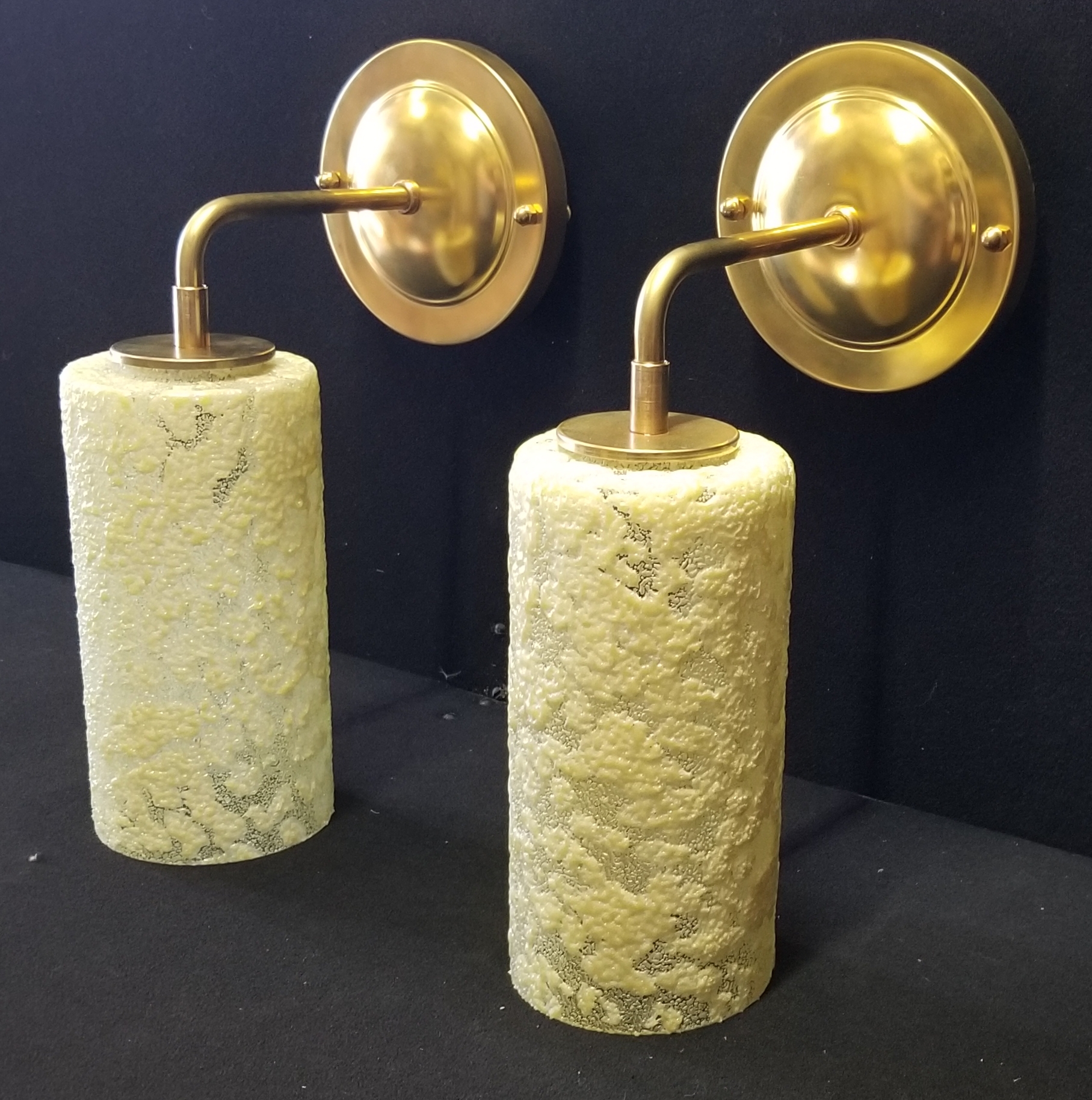 Set of 4 custom art glass sconces