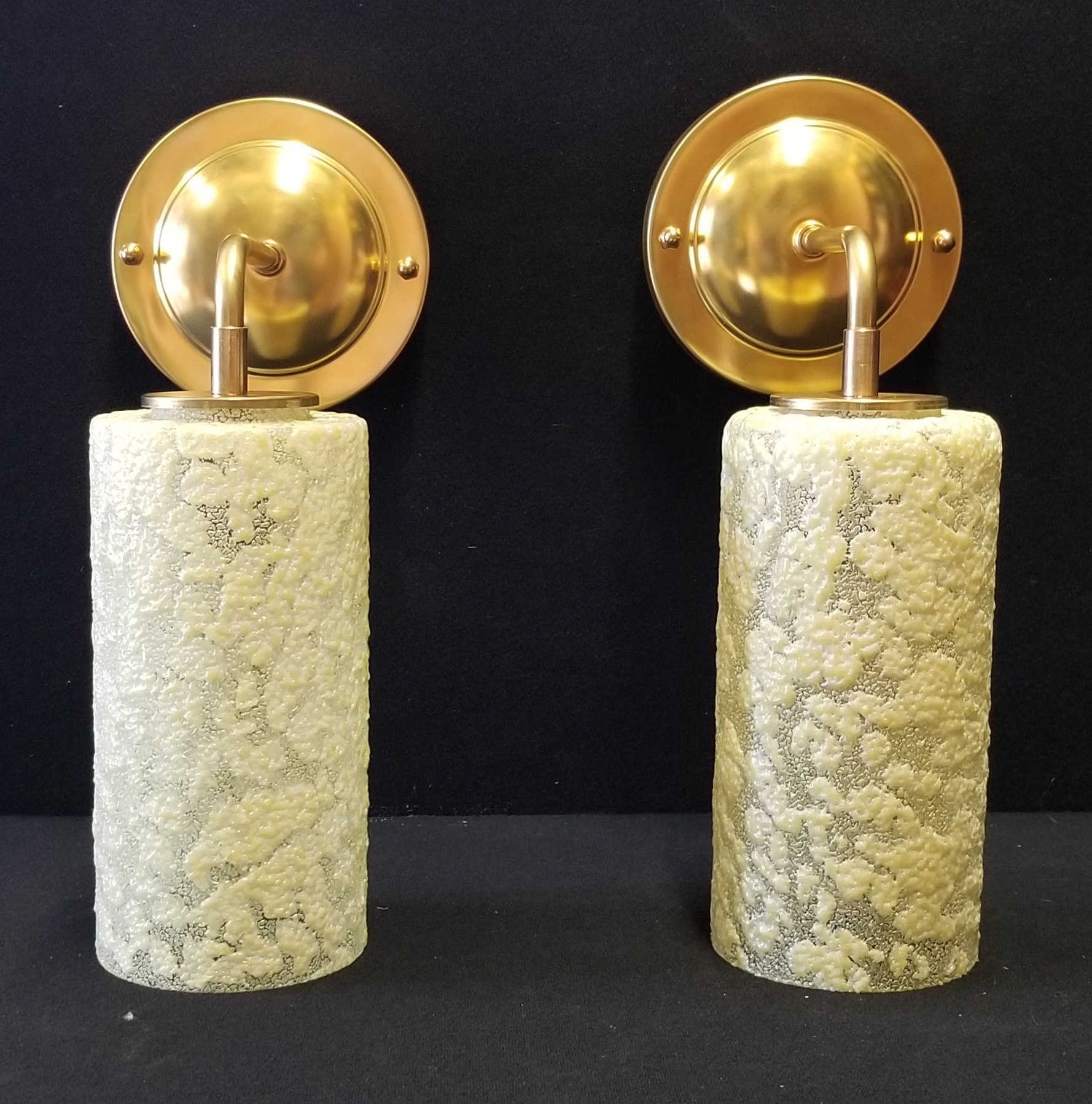 Set of 4 custom art glass sconces