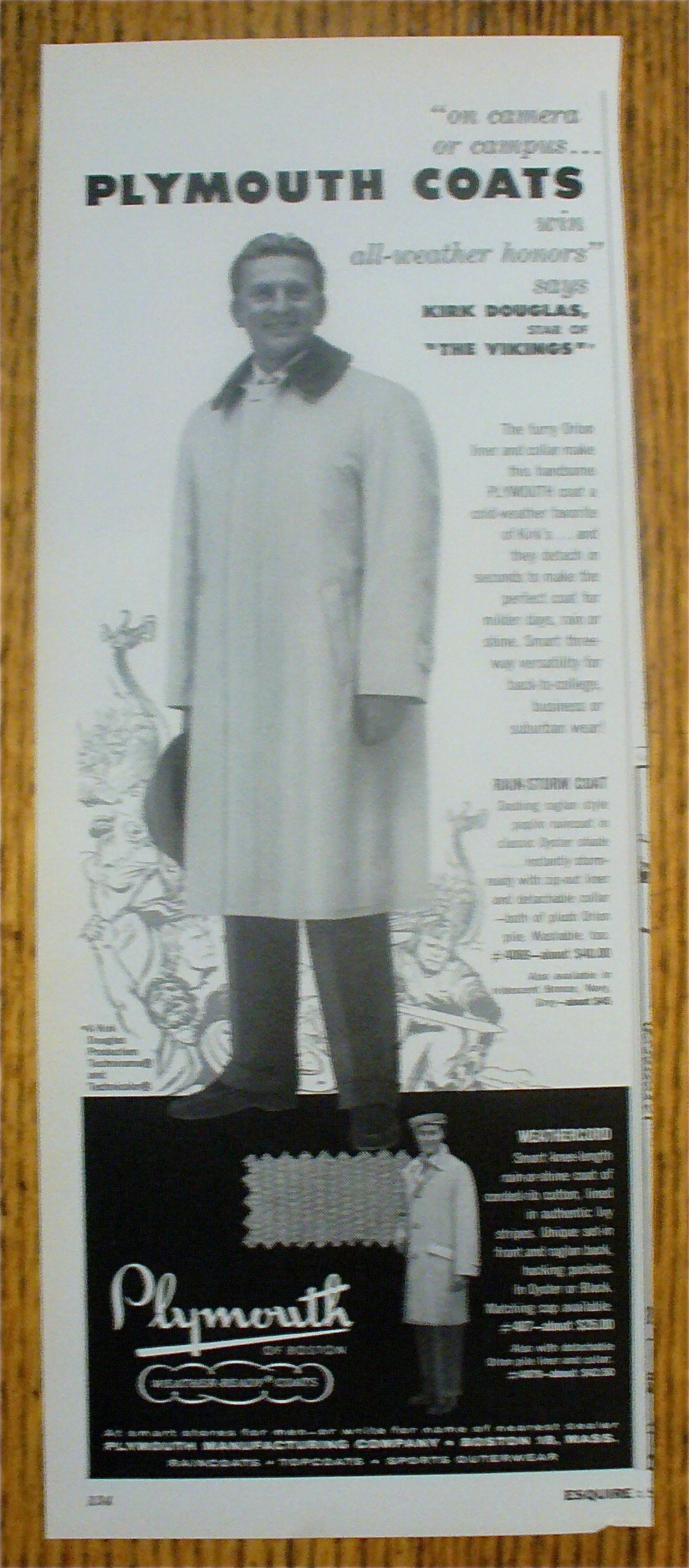 1958 Plymouth Coats With Kirk Douglas
