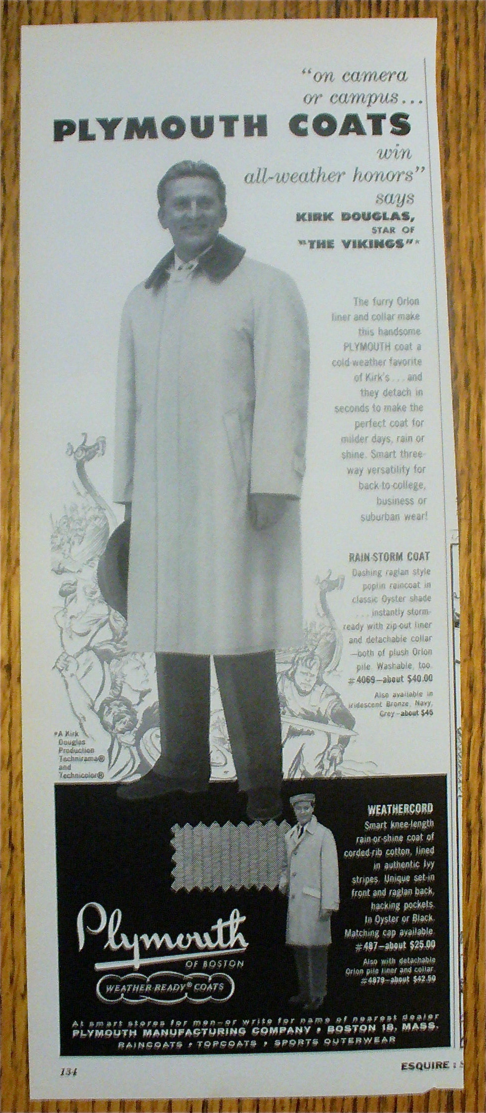 1958 Plymouth Coats With Kirk Douglas