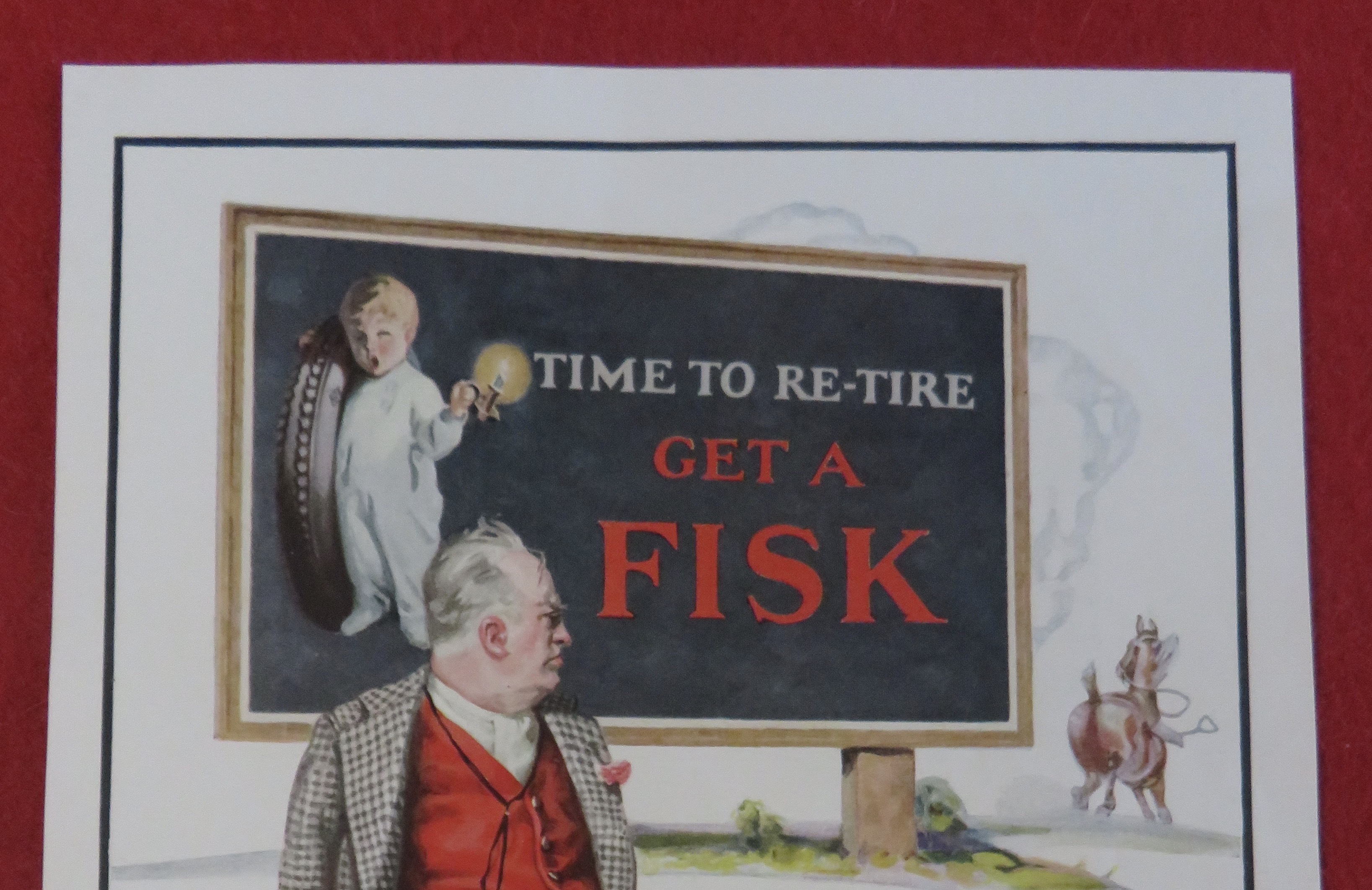 1920's Fisk Tires with Man That Got Booted From Horse