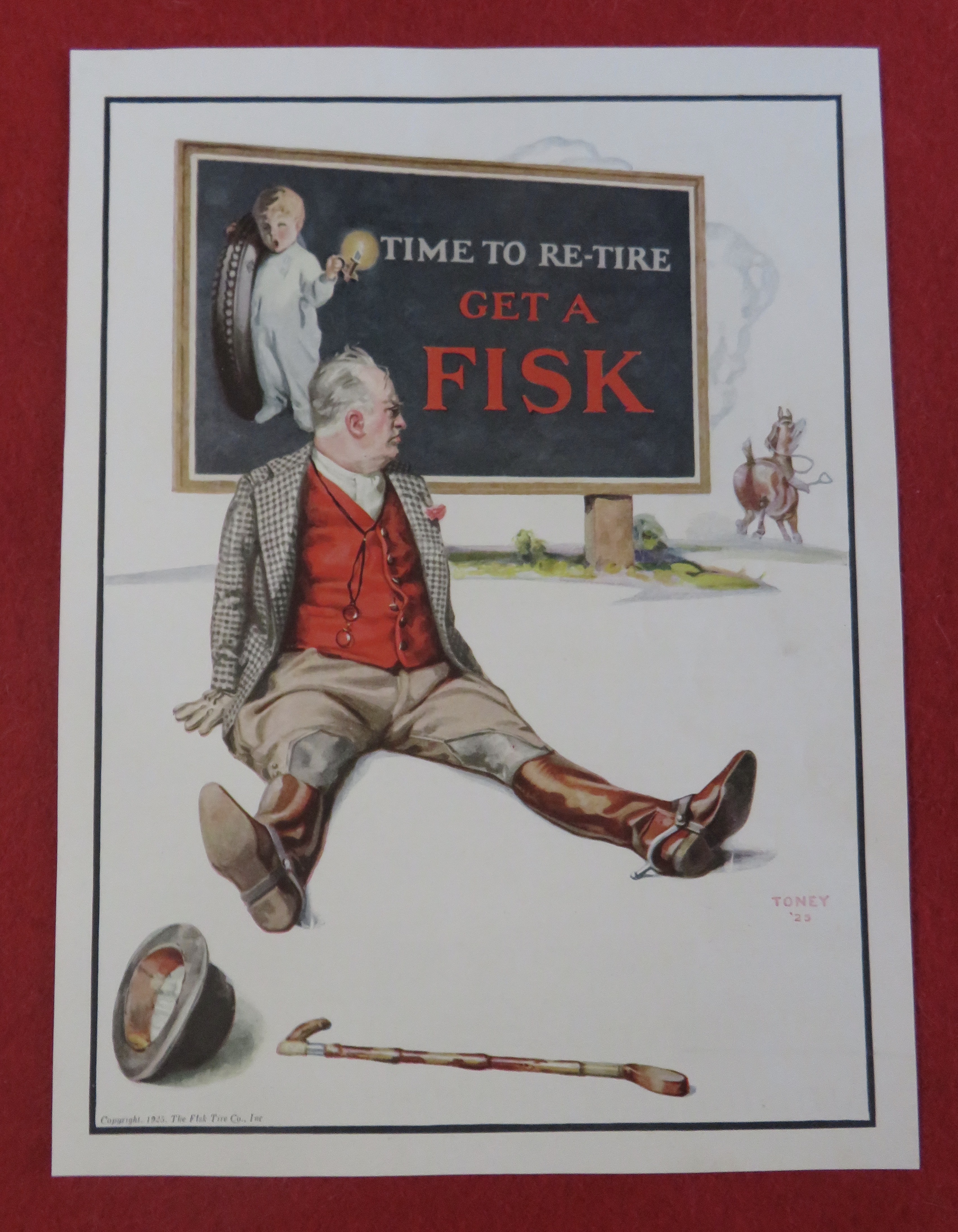 1920's Fisk Tires with Man That Got Booted From Horse