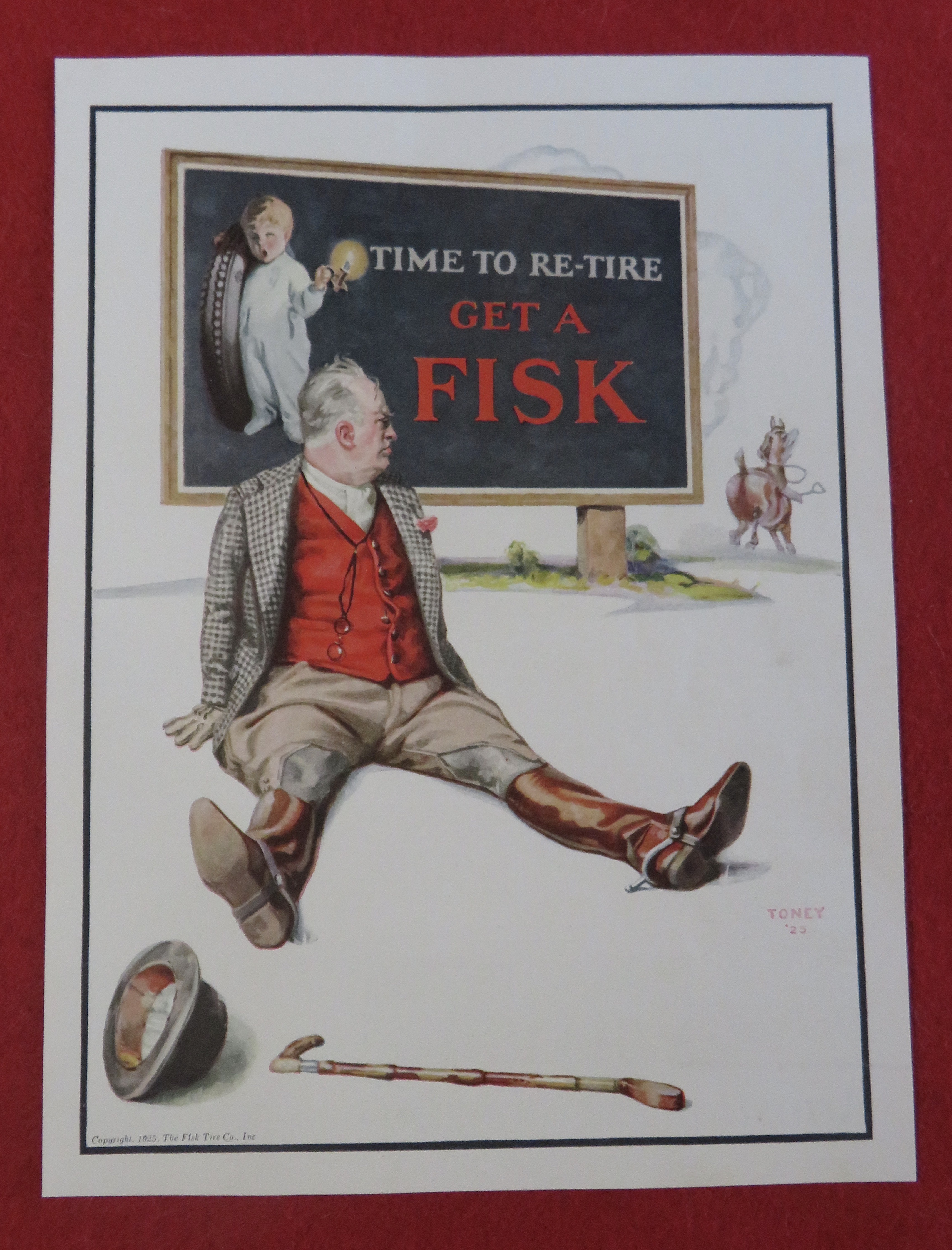 1920's Fisk Tires with Man That Got Booted From Horse