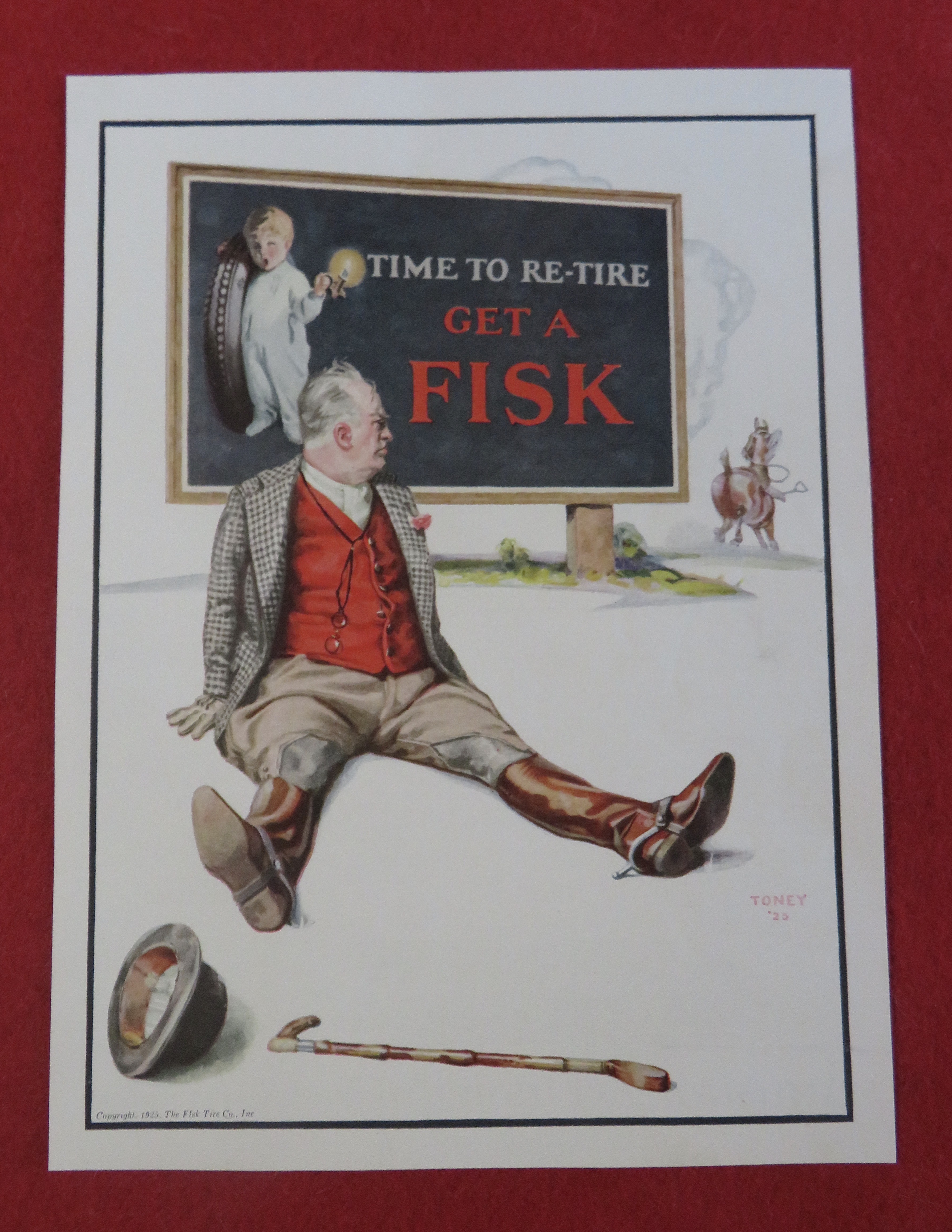 1920's Fisk Tires with Man That Got Booted From Horse