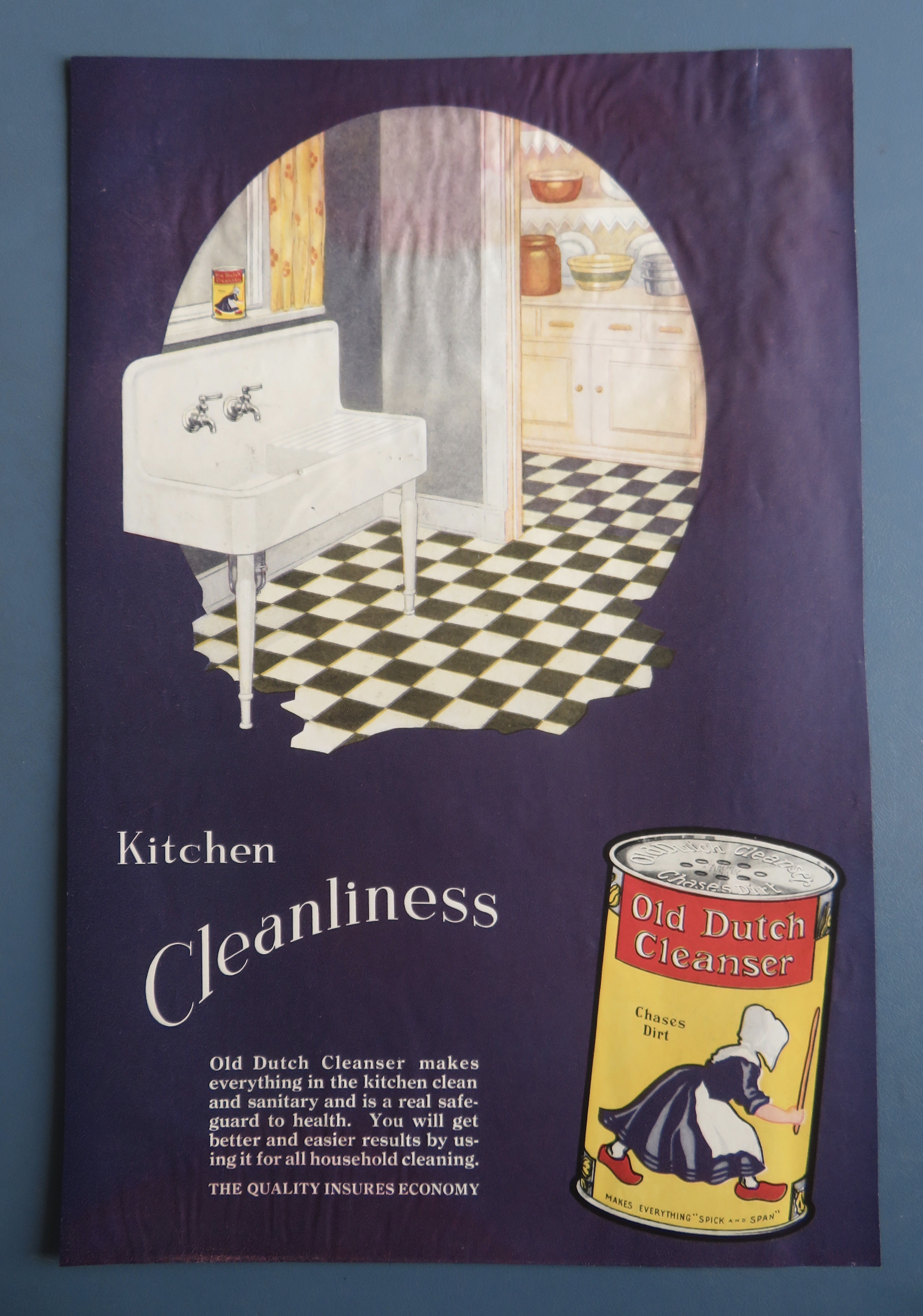 1920 Old Dutch Cleanser with Kitchen Cleanliness