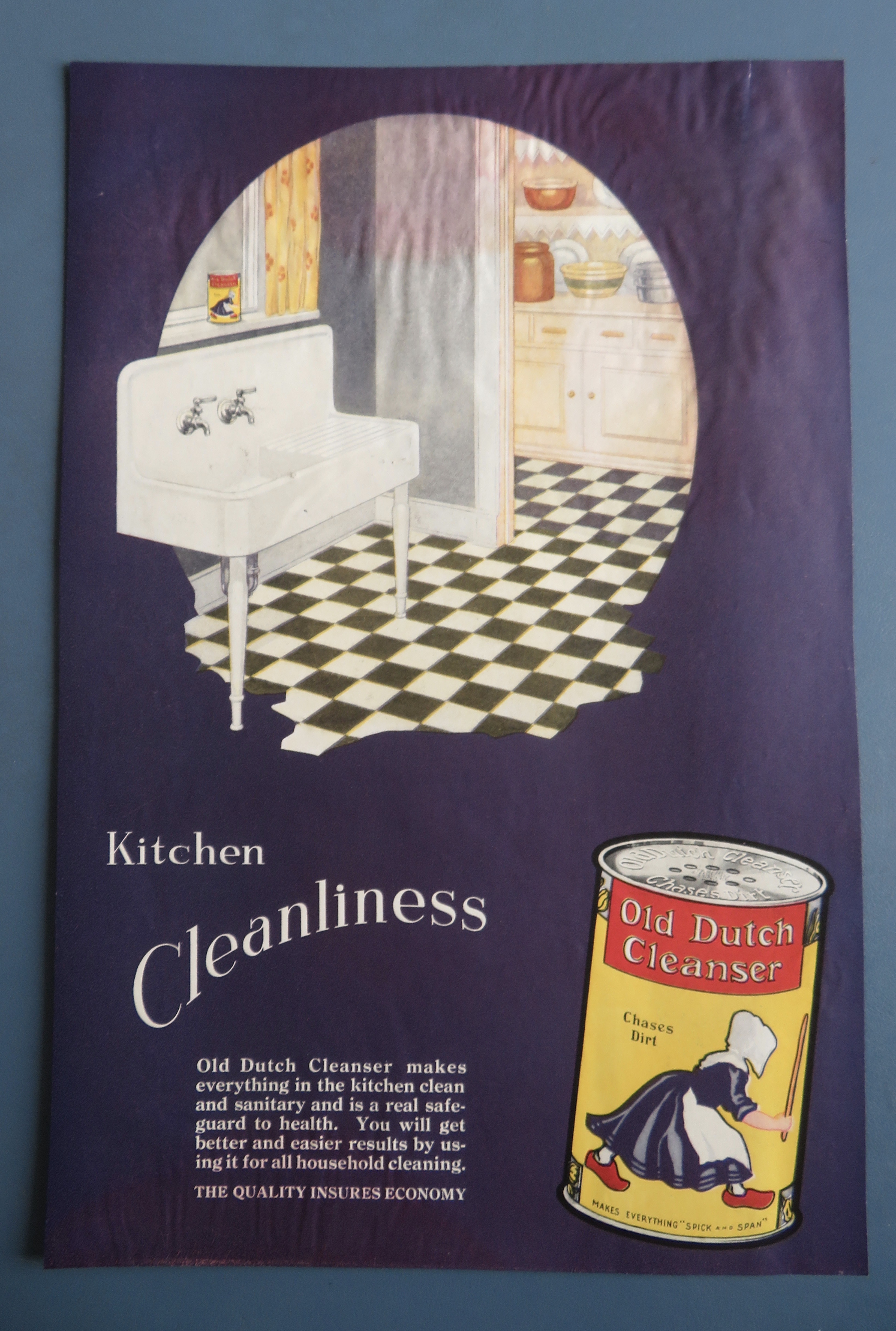1920 Old Dutch Cleanser with Kitchen Cleanliness