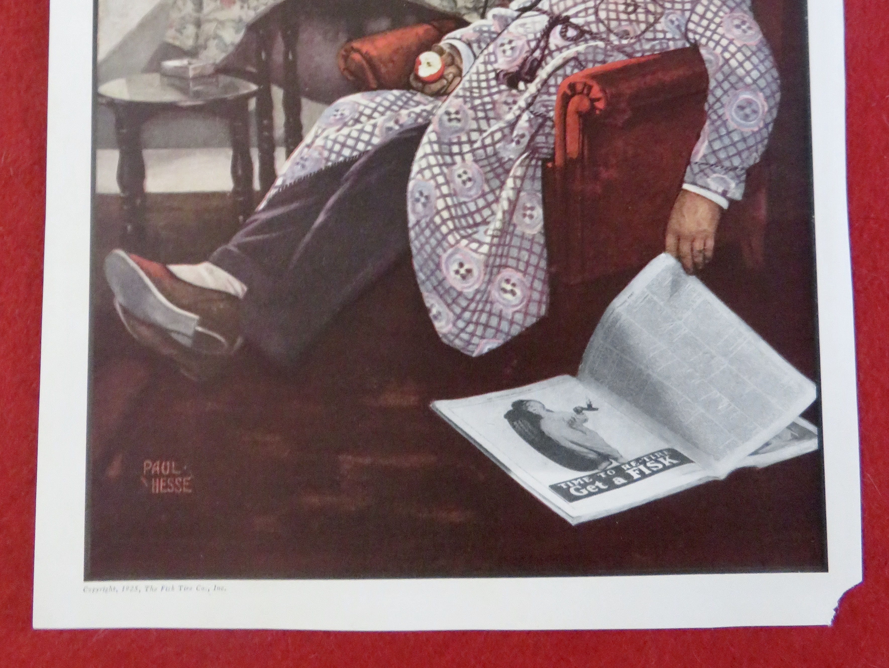 1920's Fisk Tires with Man Sleeping In Chair