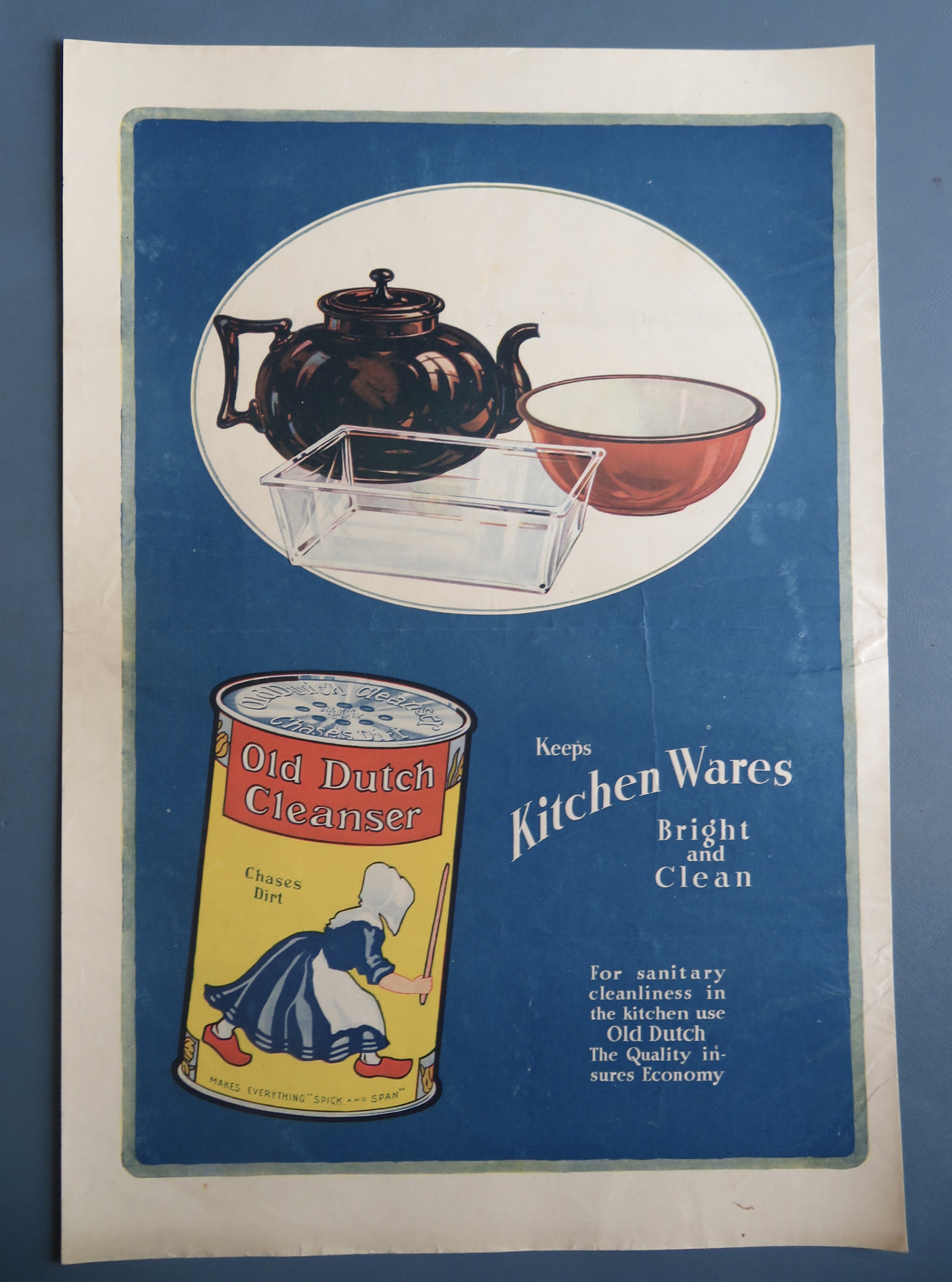 1900's Old Dutch Cleanser with Kitchen Ware
