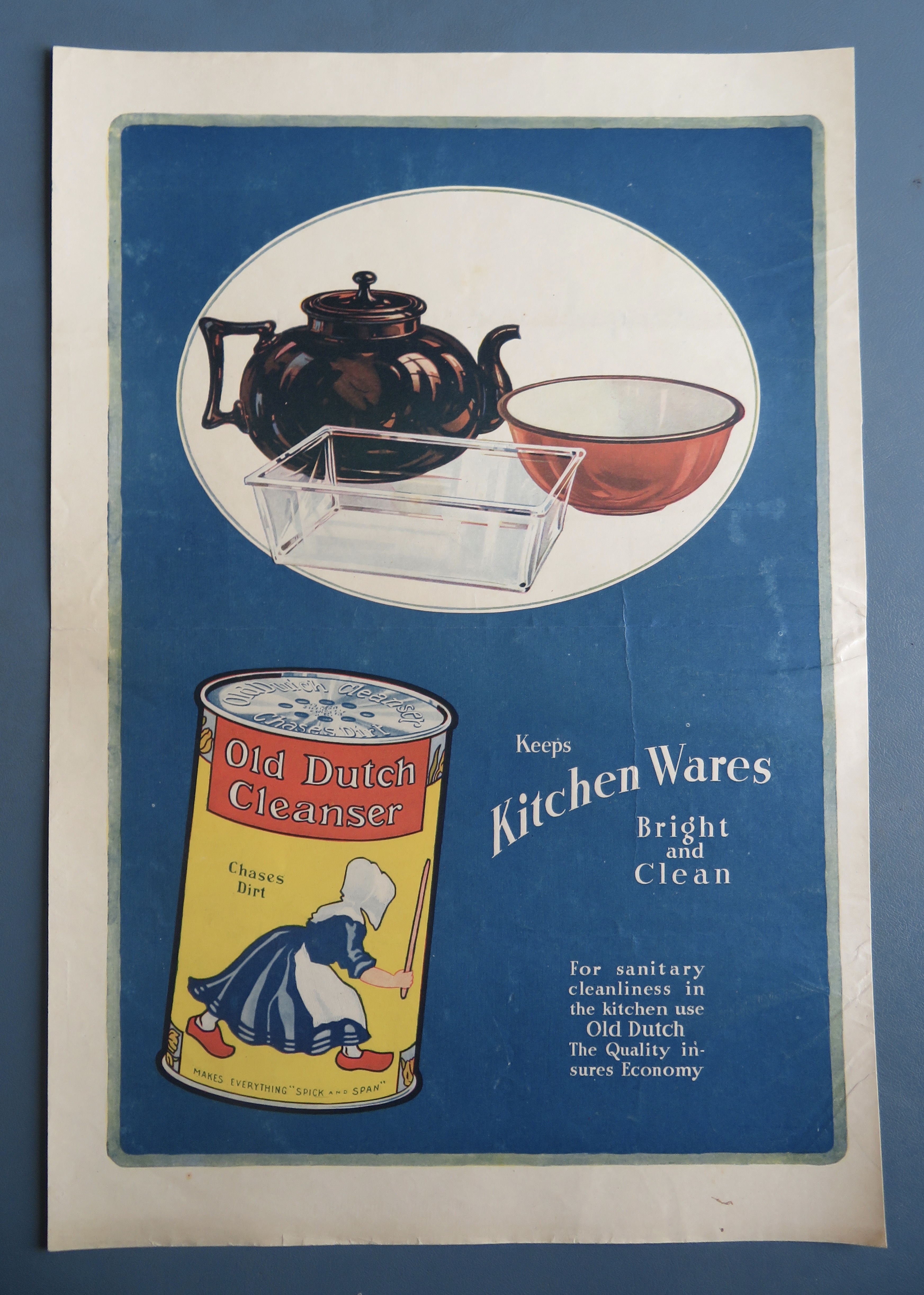 1900's Old Dutch Cleanser with Kitchen Ware