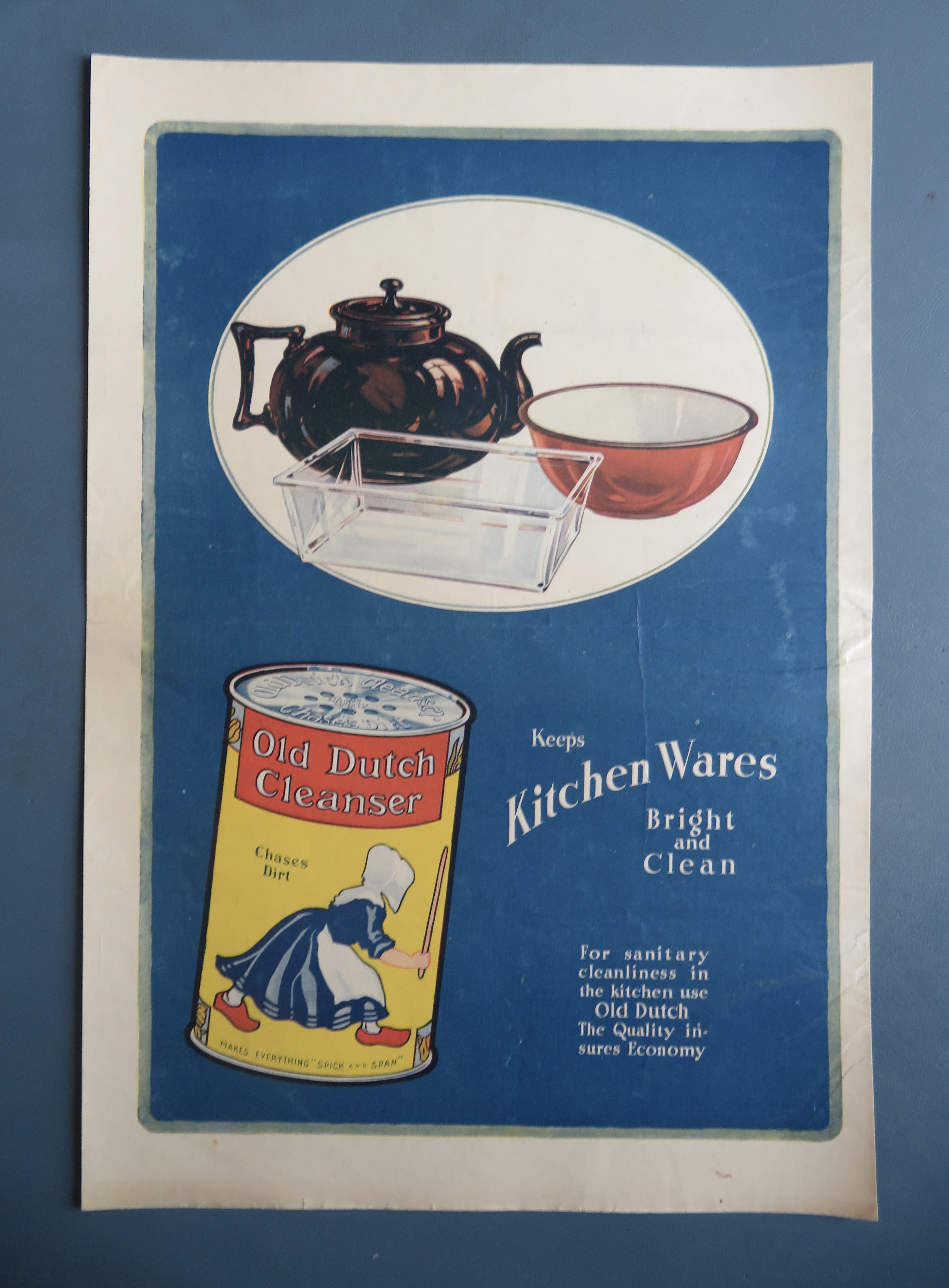1900's Old Dutch Cleanser with Kitchen Ware