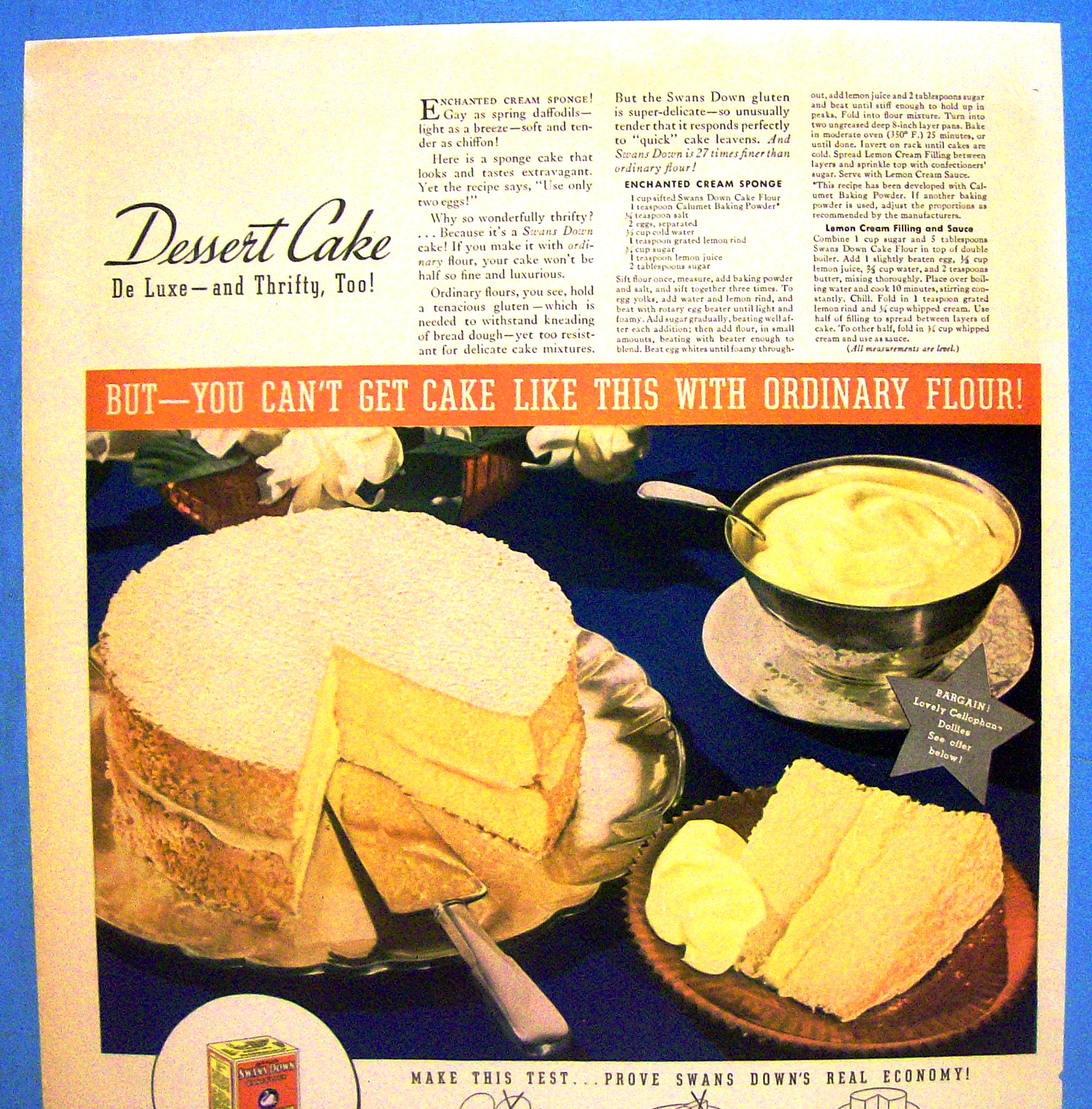 1936 Swans Down w/ Enchanted Cream Sponge
