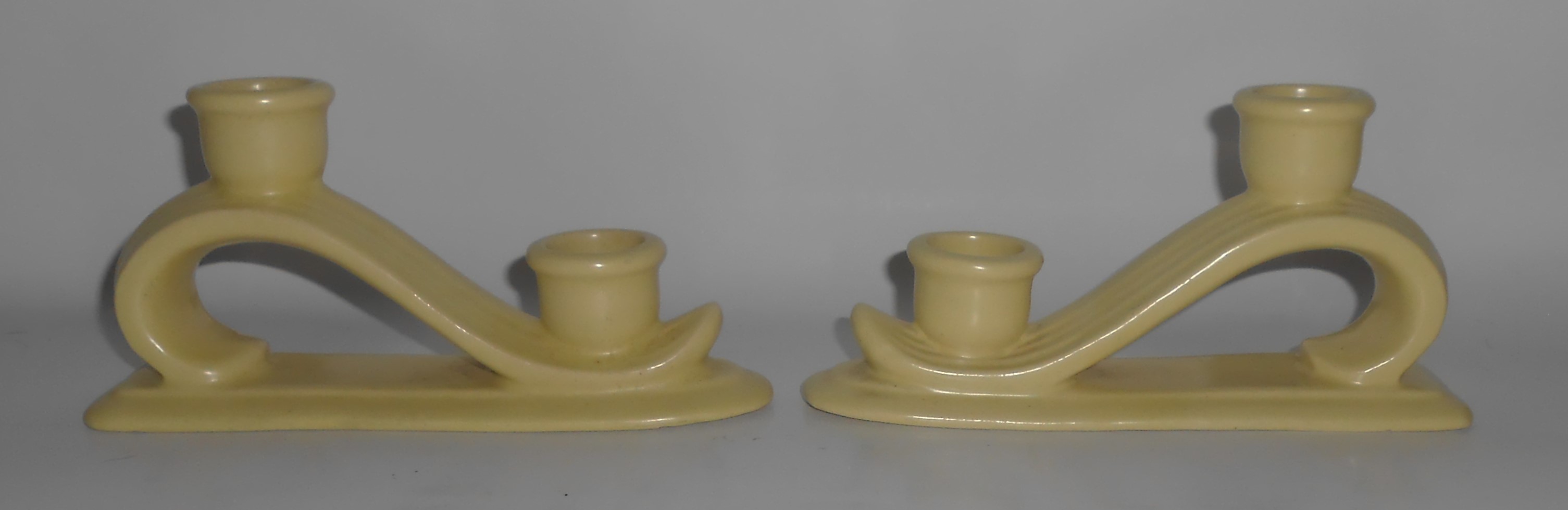 Pacific Pottery Satin Yellow Pair #711 Candlestick Hold