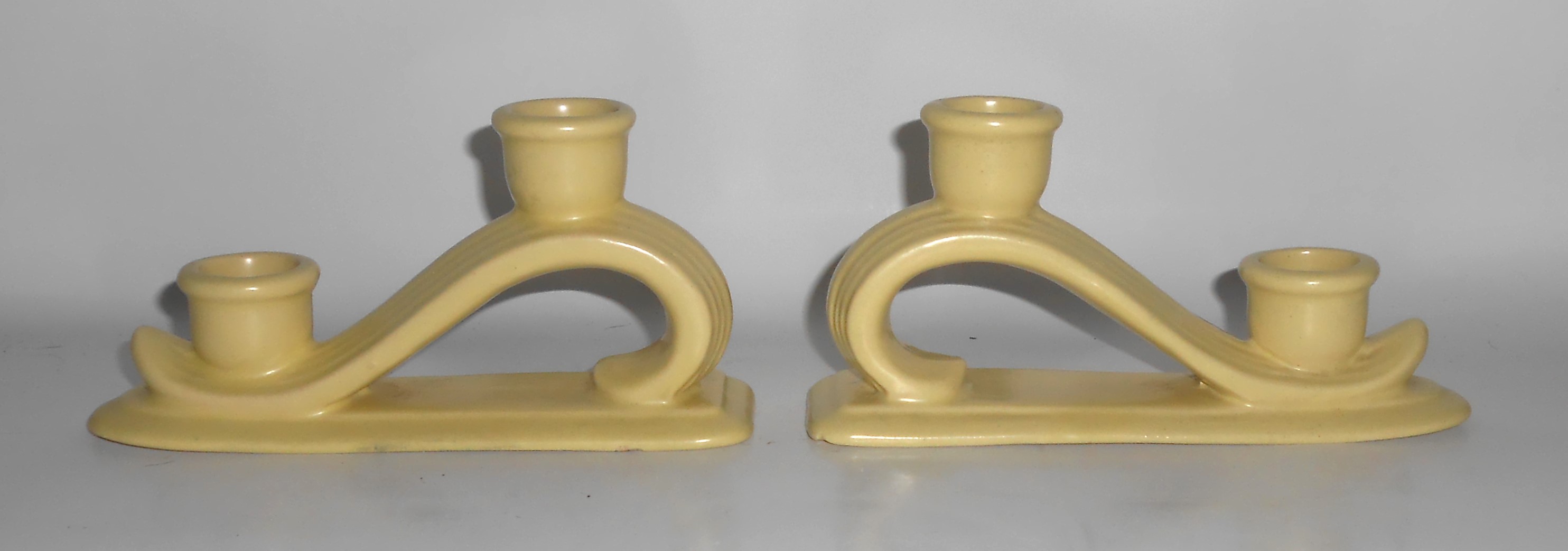 Pacific Pottery Satin Yellow Pair #711 Candlestick Hold