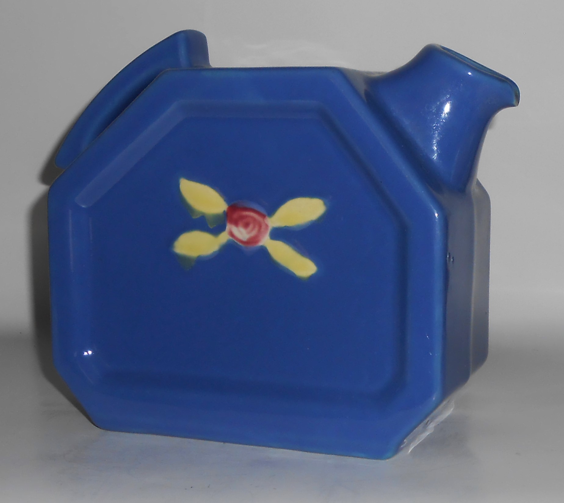 VINTAGE Coors Pottery Rosebud Blue Water Server