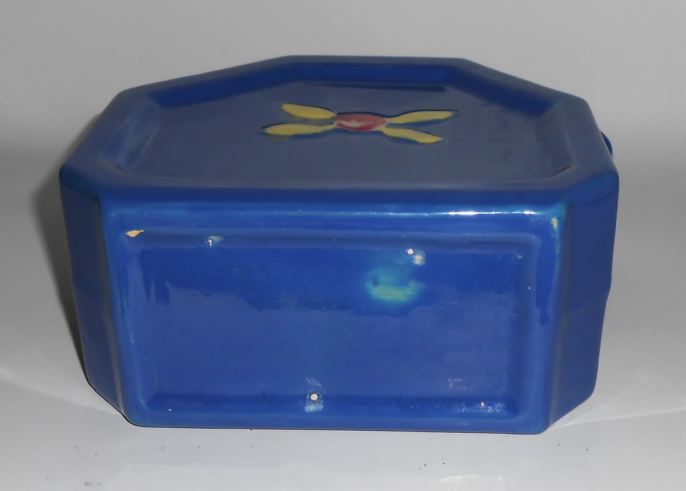 VINTAGE Coors Pottery Rosebud Blue Water Server