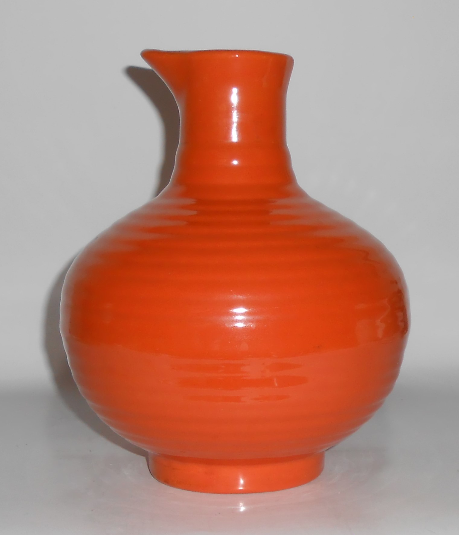 VINTAGE Bauer Pottery Ring Ware 8-Cup Orange Carafe