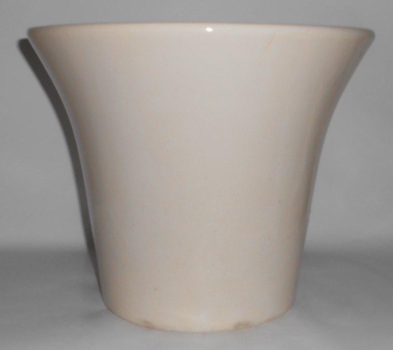 VINTAGE Bauer Pottery 10'' Spanish Gloss White Flower Pot