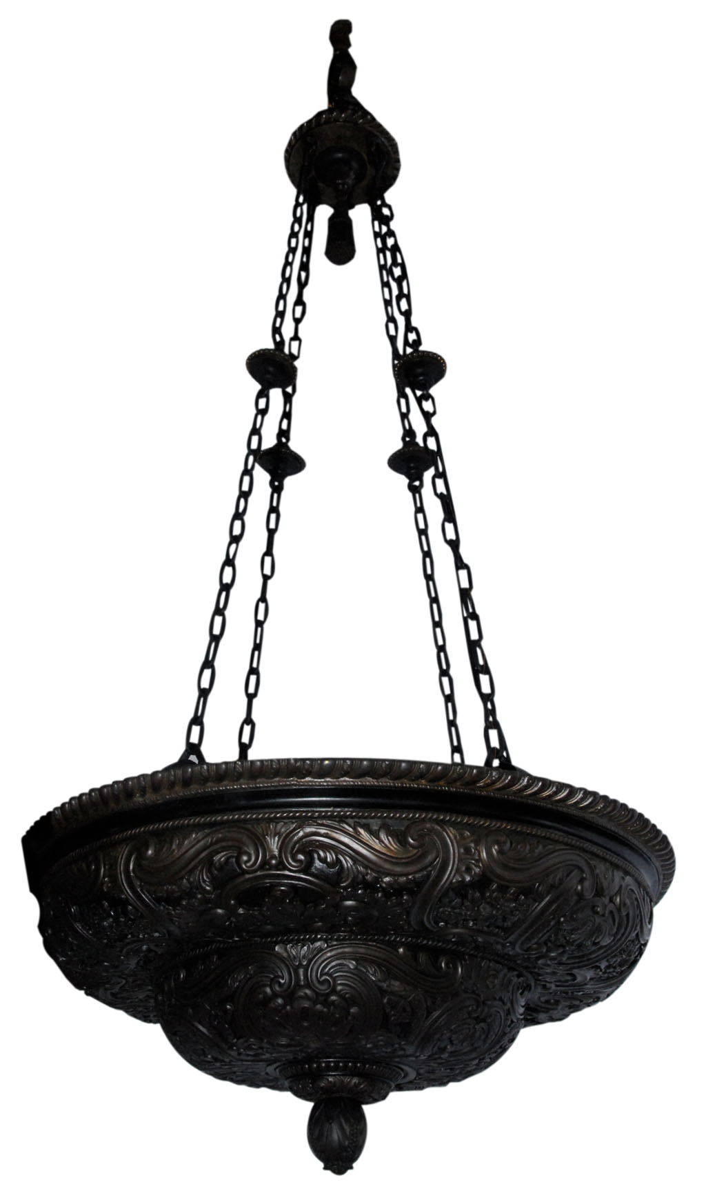 Monumental Antique Hanging Bowl Light #1176