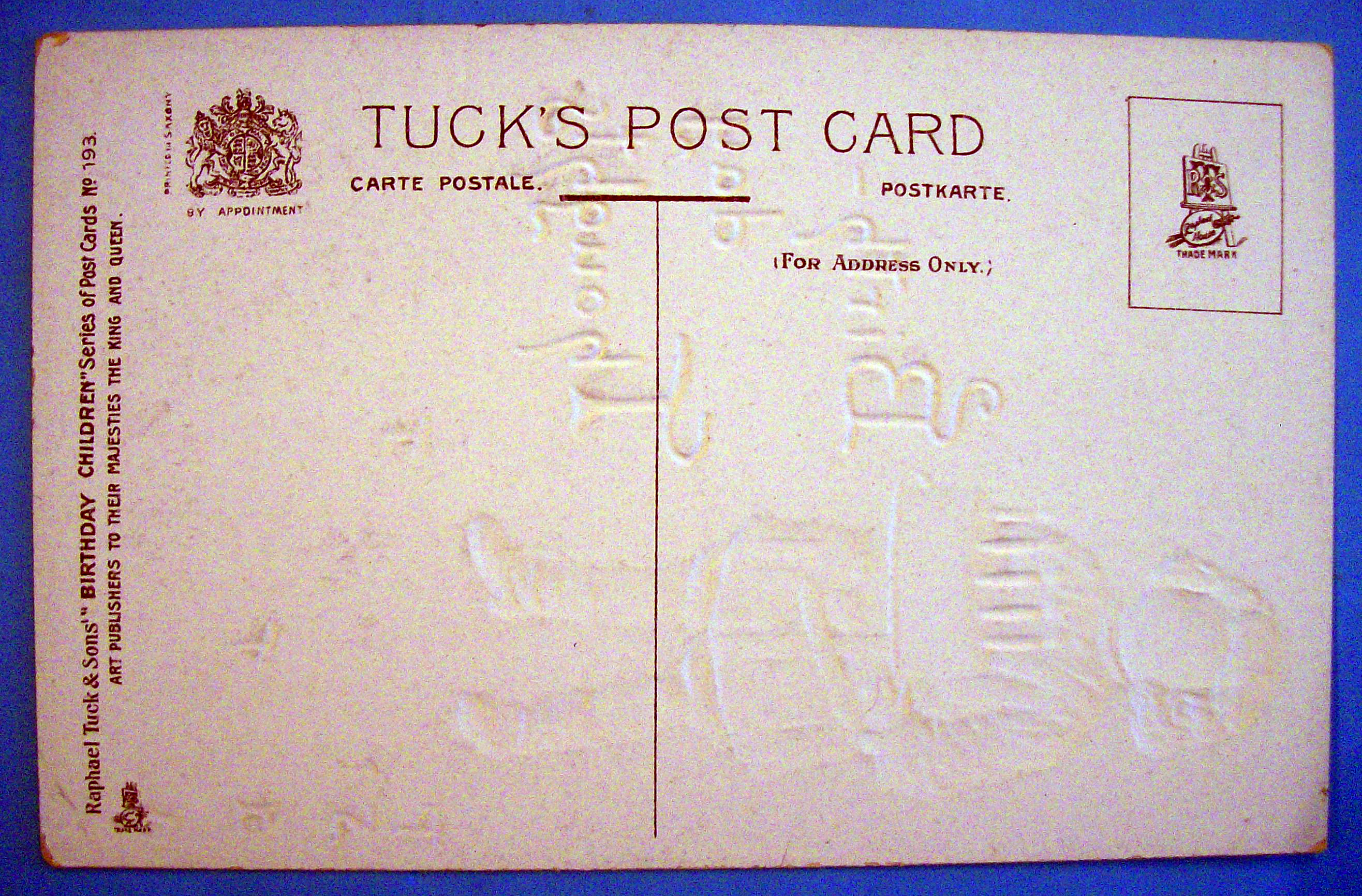 Birthday Children Postcard By Tuck w/Child Holding Cake