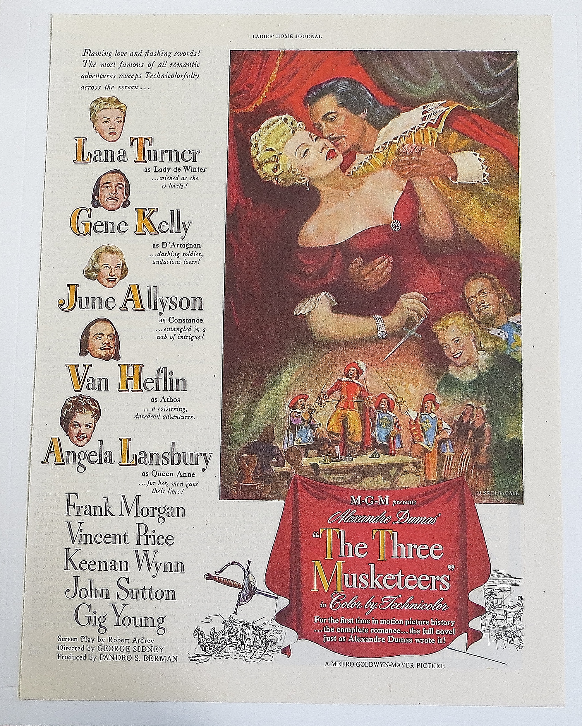 1948 The Three Musketeers With Turner & Kelly
