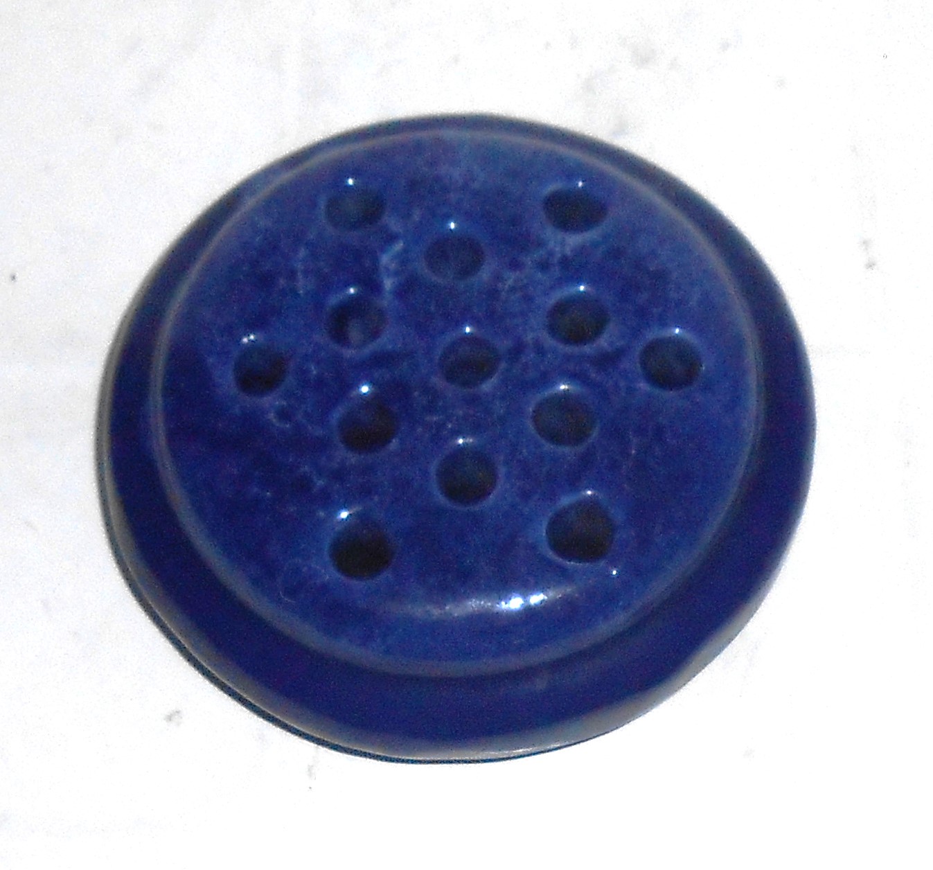 Early Haeger Art Pottery Blue Drip Glaze Tri-Footed Flo