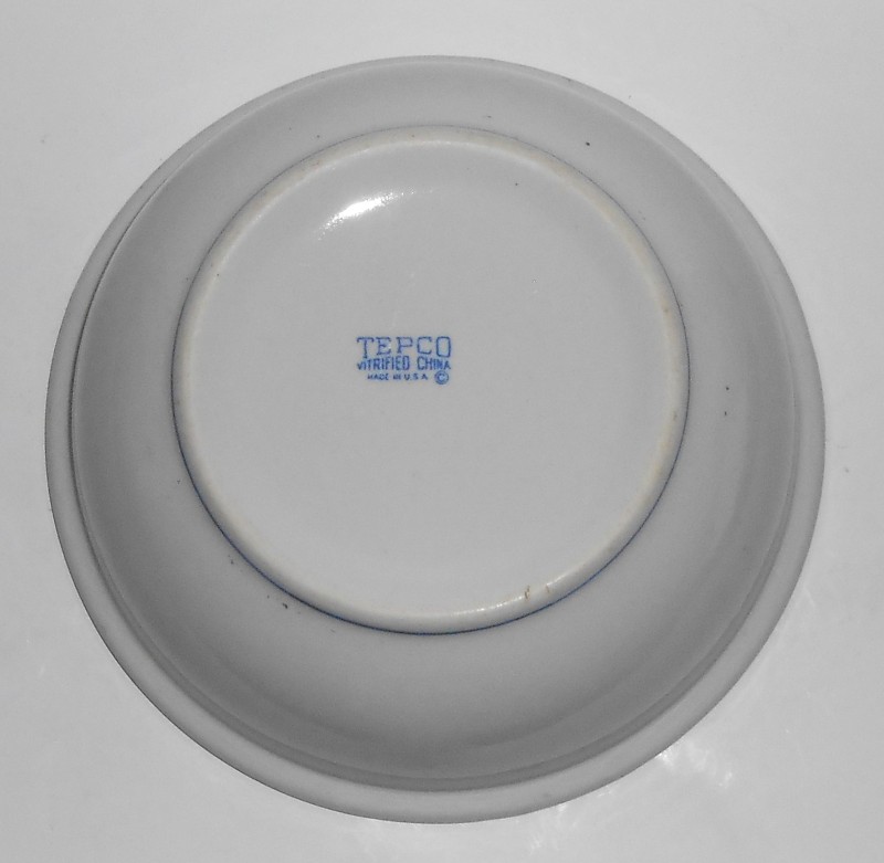 VINTAGE Tepco Restaurant China Navy Captain's LARGE Bowl