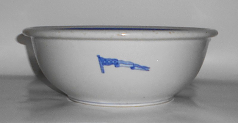 VINTAGE Tepco Restaurant China Navy Captain's LARGE Bowl