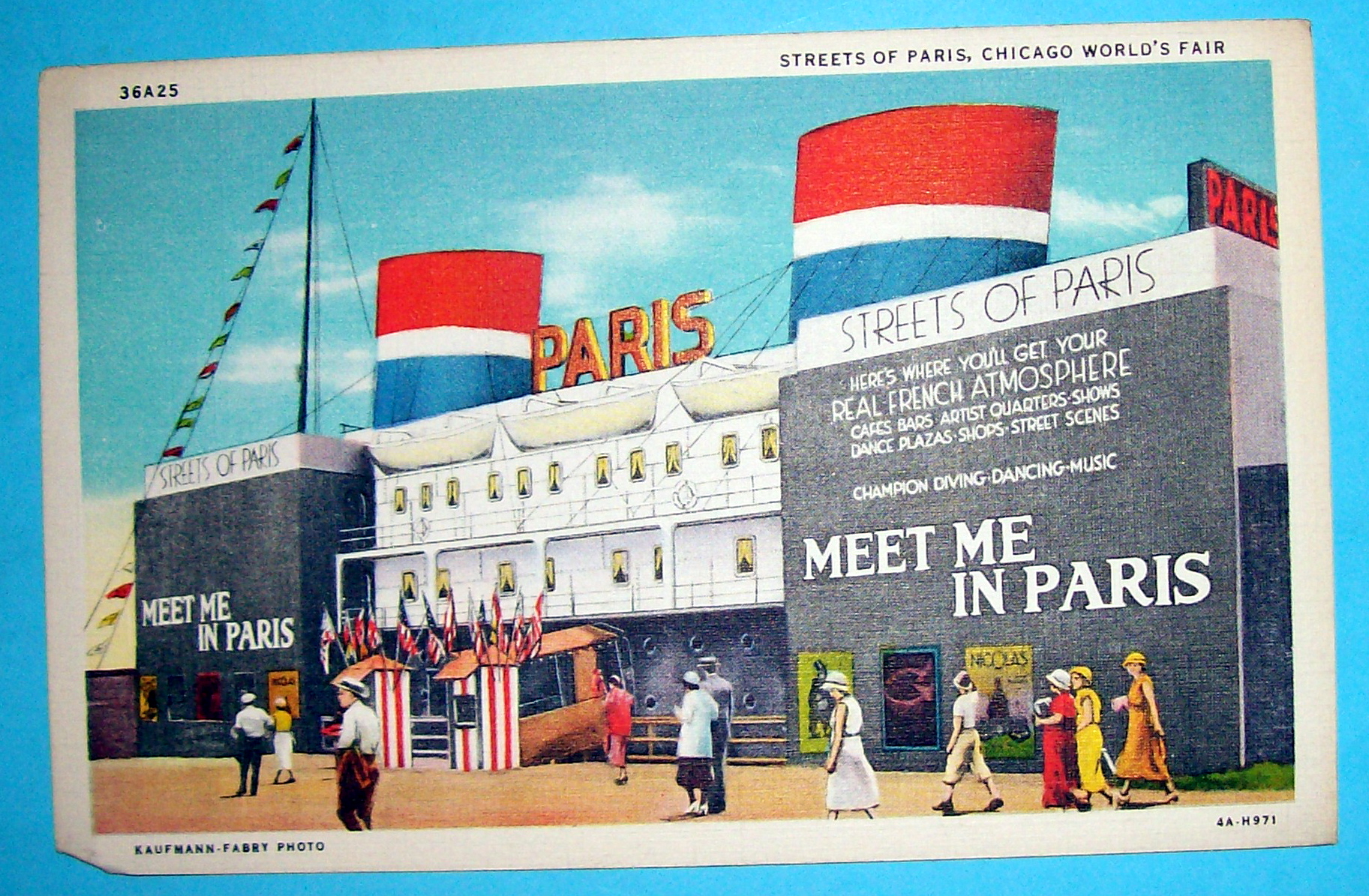 Streets of Paris Postcard (1933 Century Of Progress)