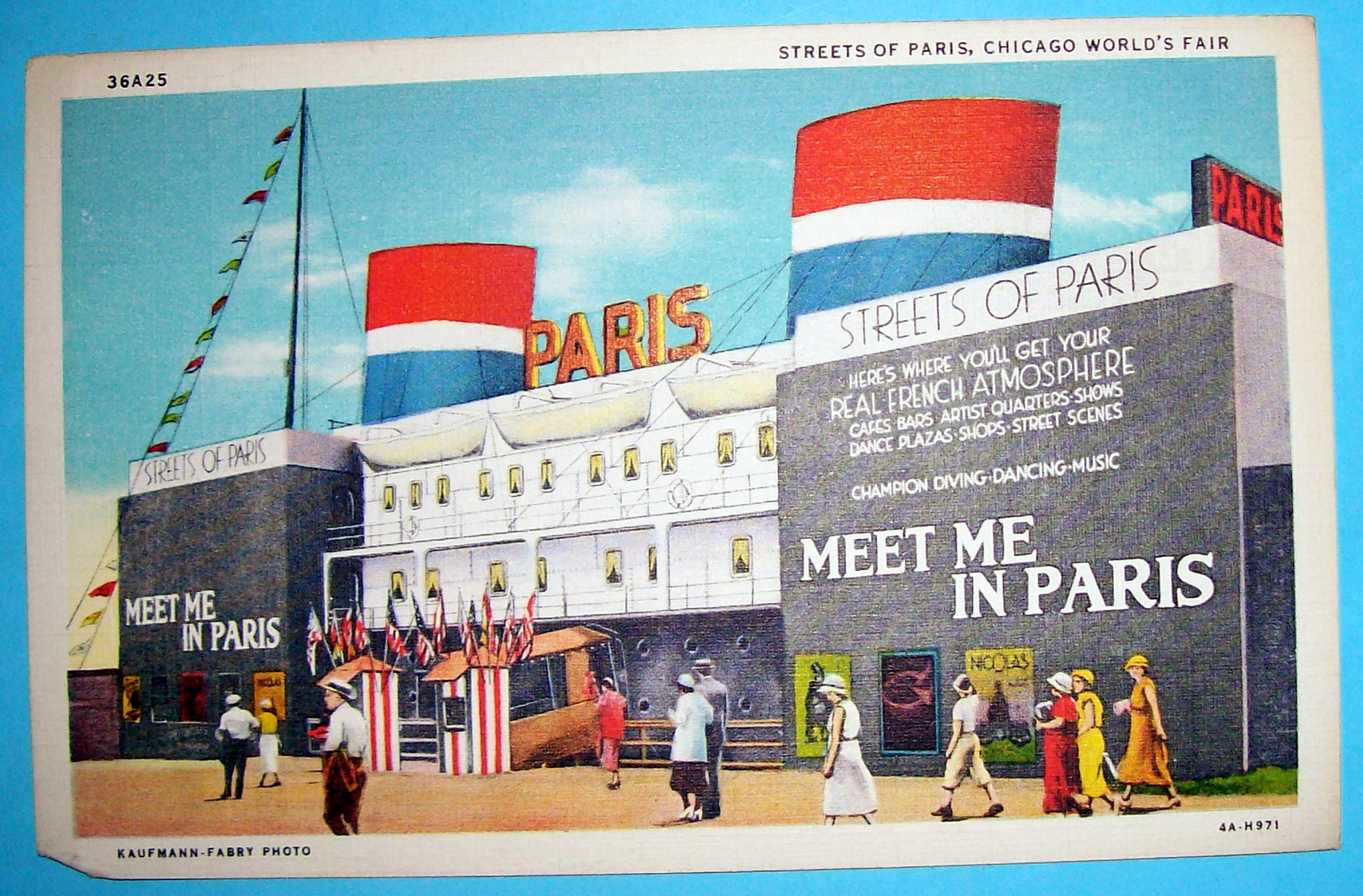 Streets of Paris Postcard (1933 Century Of Progress)