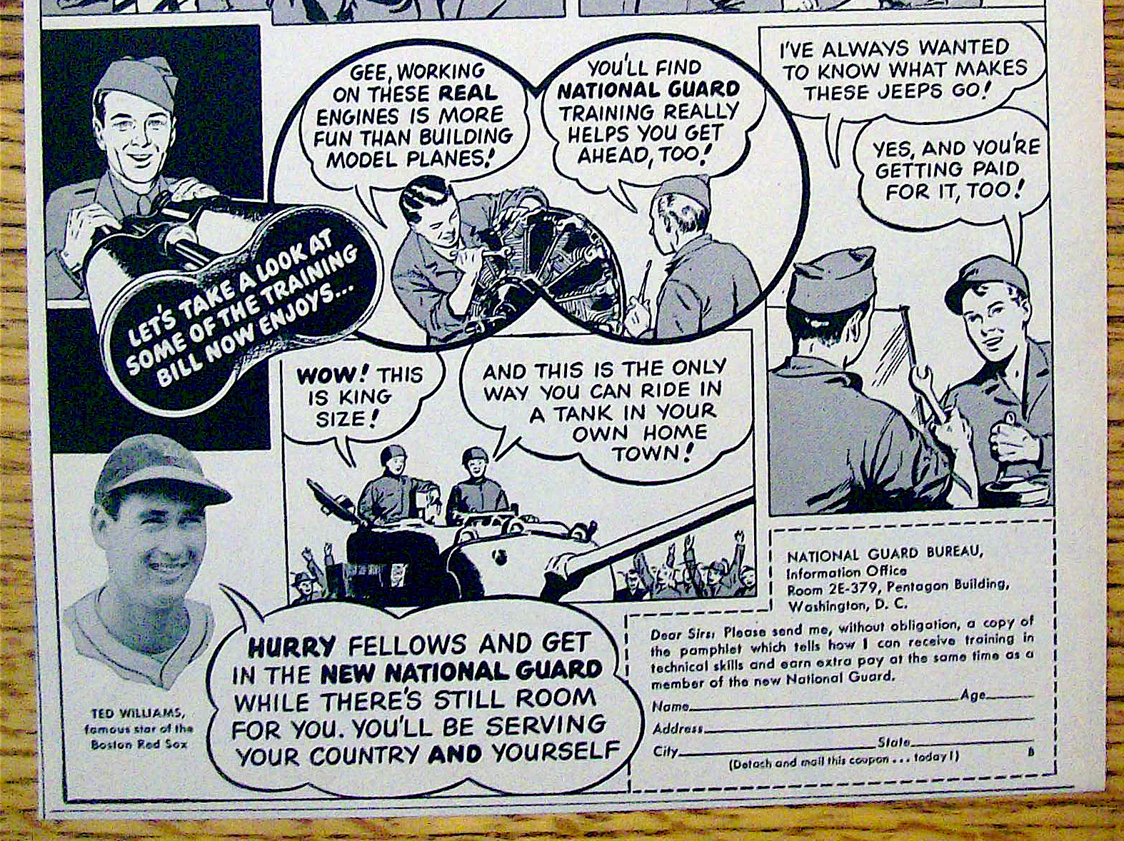 1948 National Guard with Baseball's Great Ted Williams