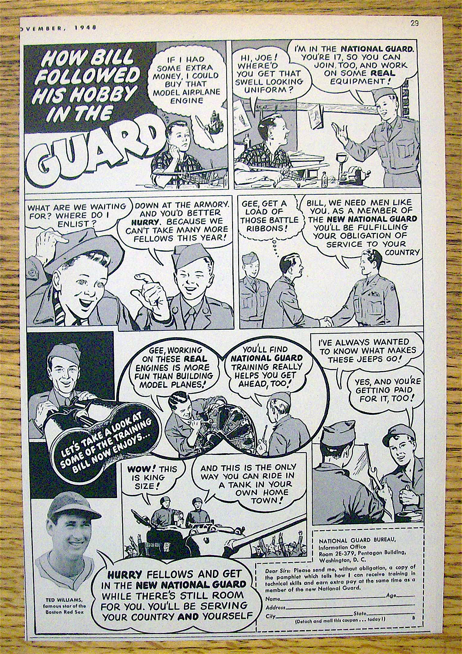 1948 National Guard with Baseball's Great Ted Williams