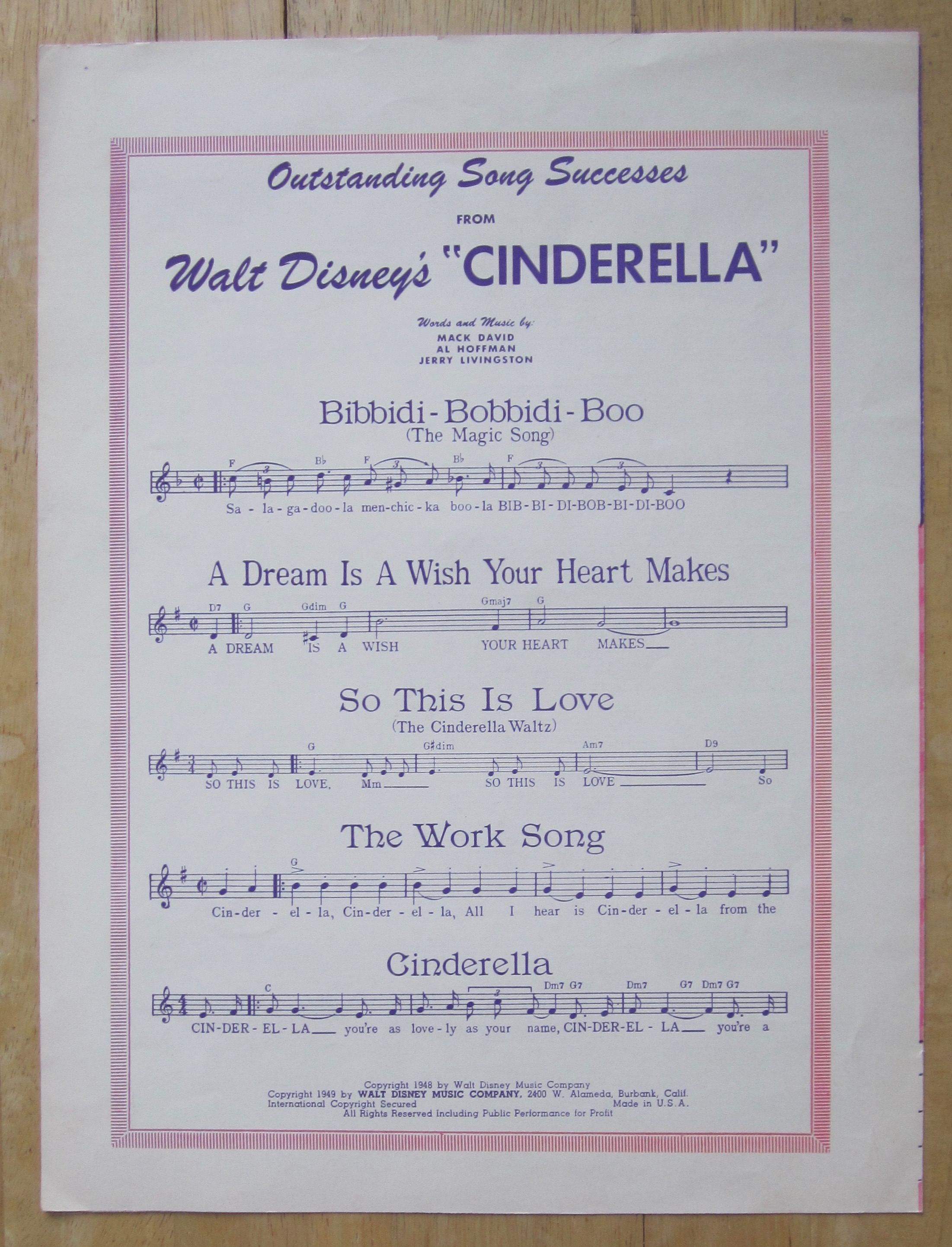 1941 Sheet Music for A Dream Is A Wish Your Heart Makes