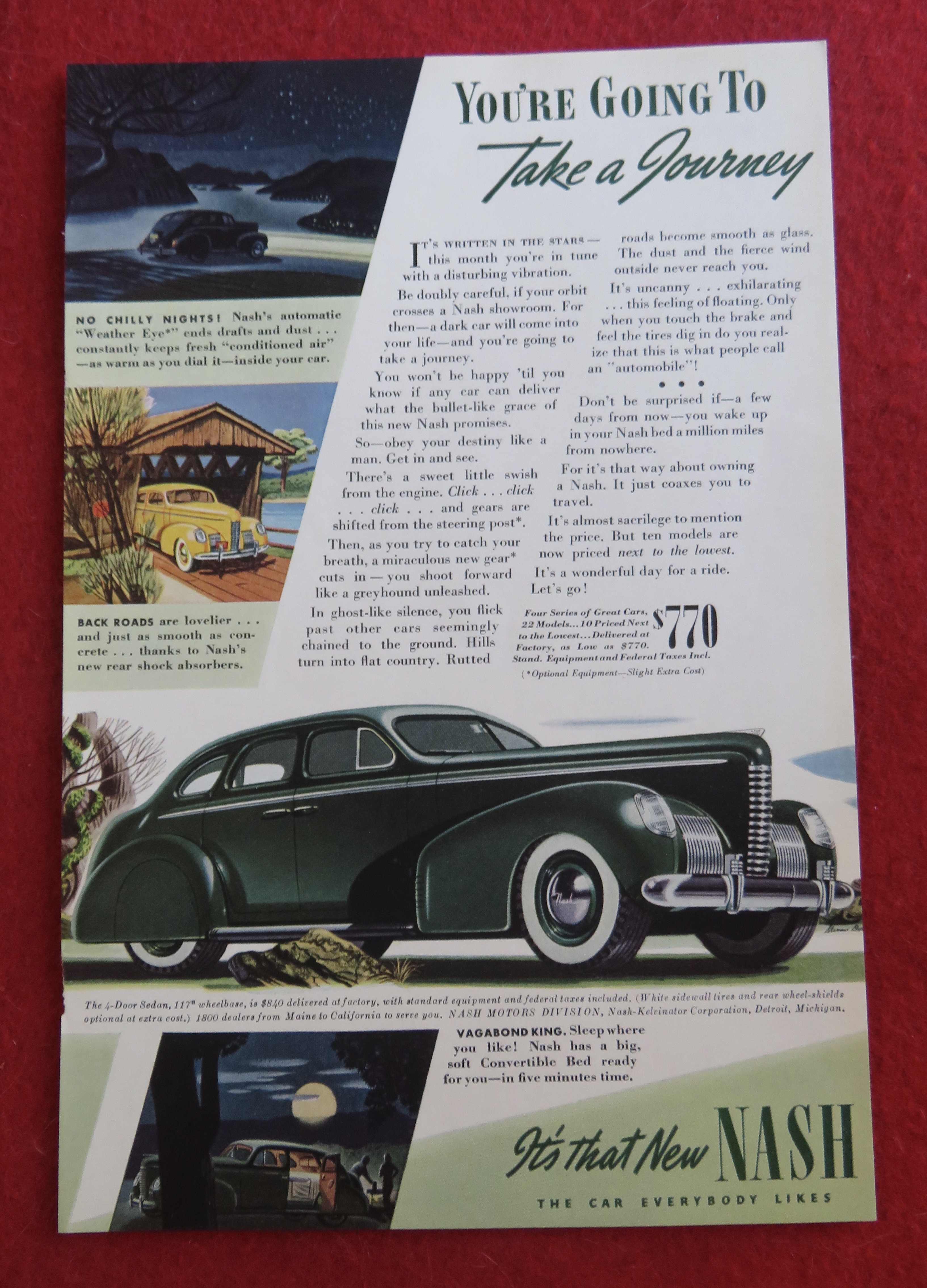 1939 Nash Automobile with a Wonderful Green Nash