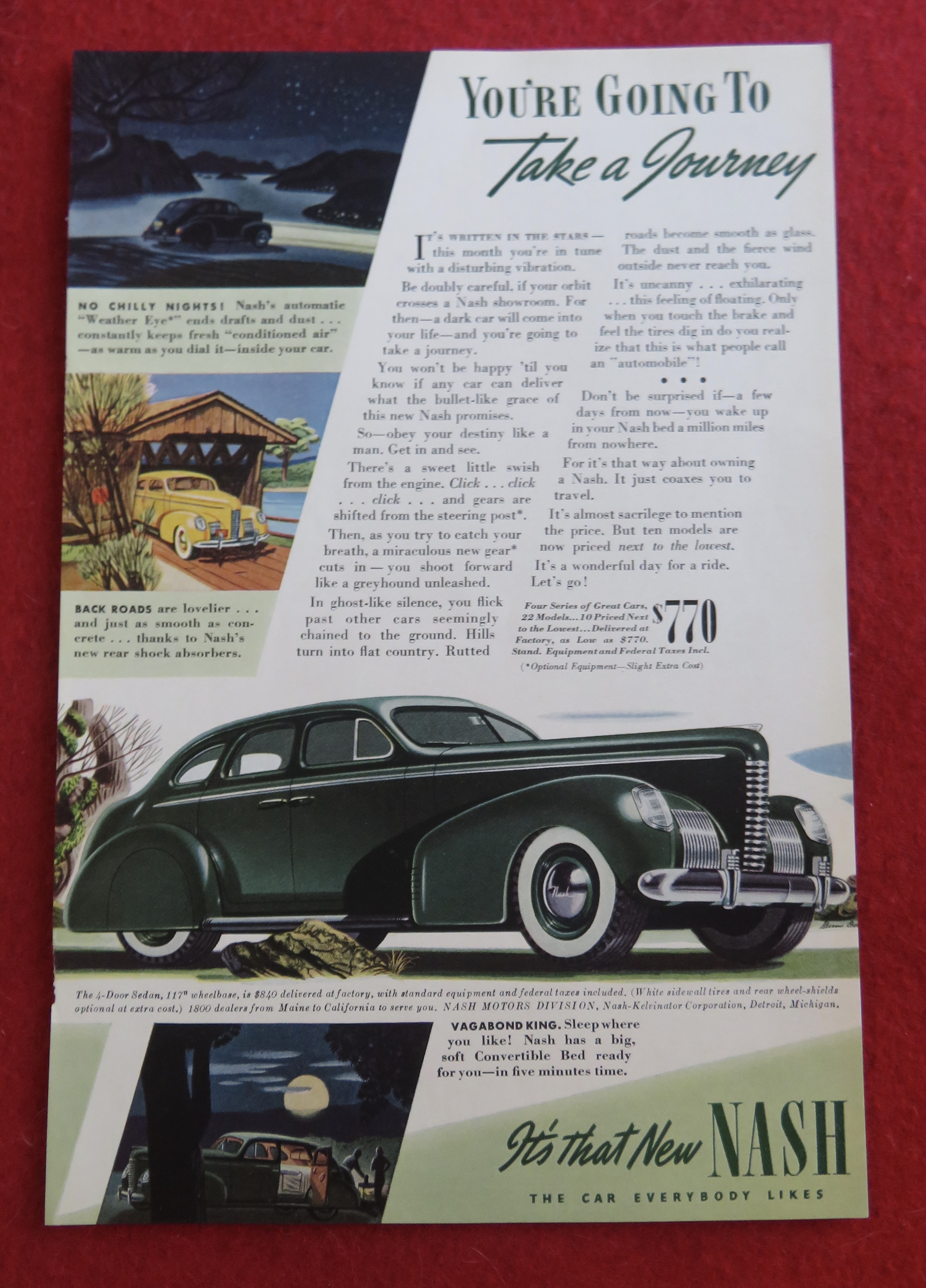 1939 Nash Automobile with a Wonderful Green Nash