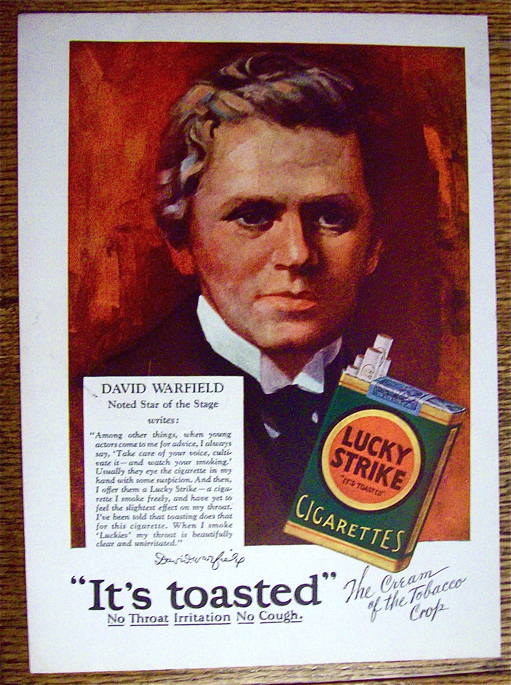 1928 Lucky Strike Cigarettes with David Warfield