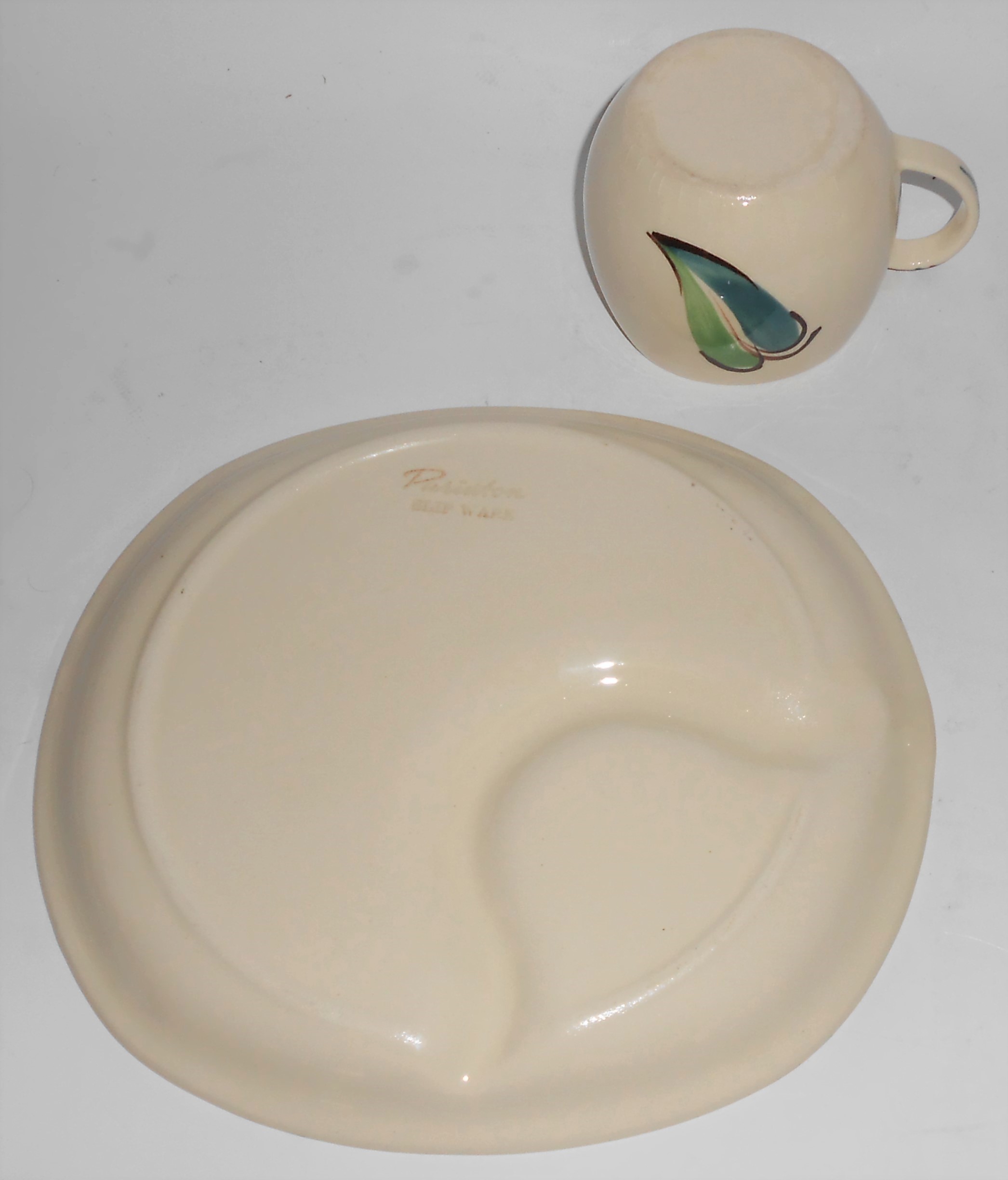 Purinton Pottery Apple Snack Plate w/Cup