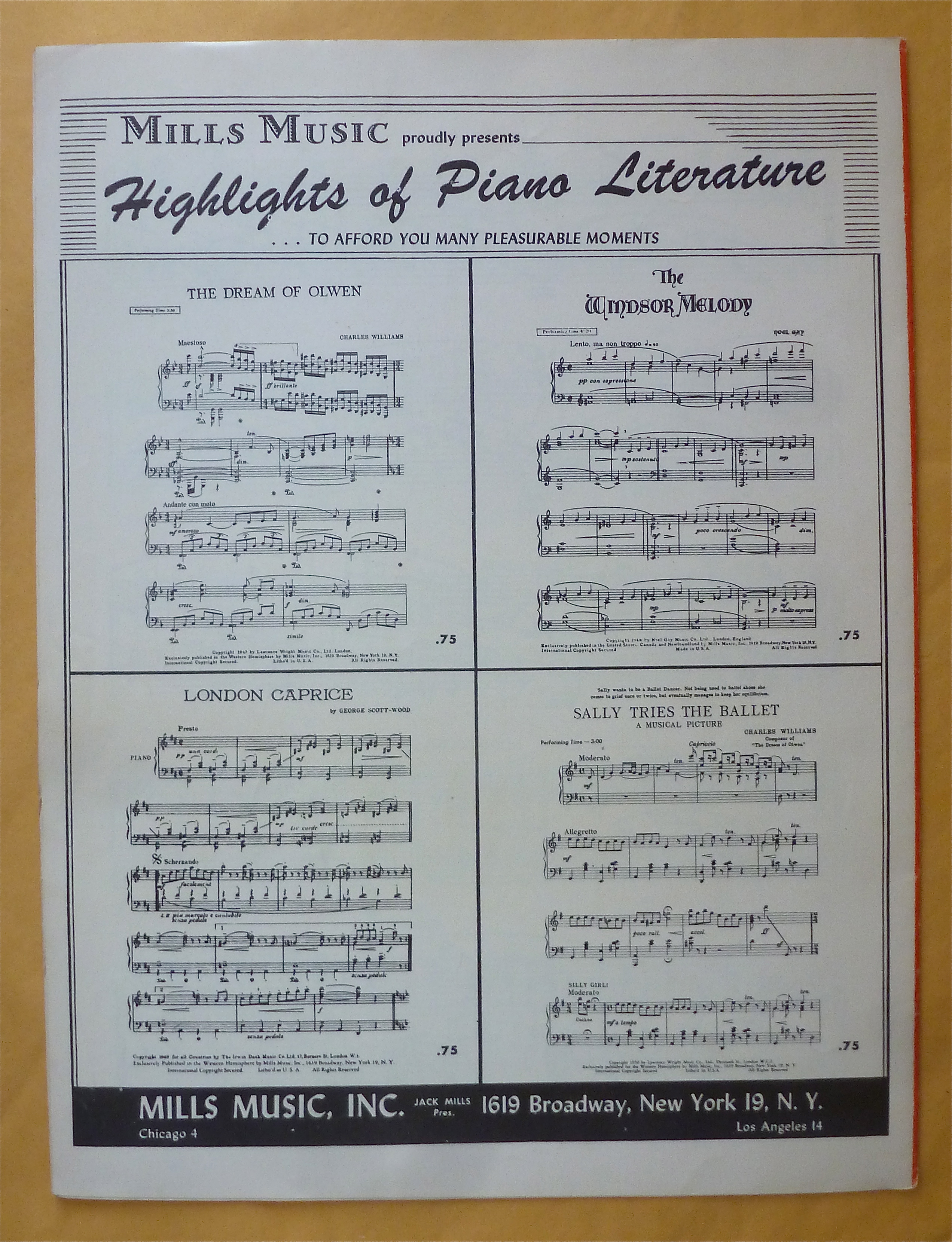 Sheet Music For 1949 The Apartment