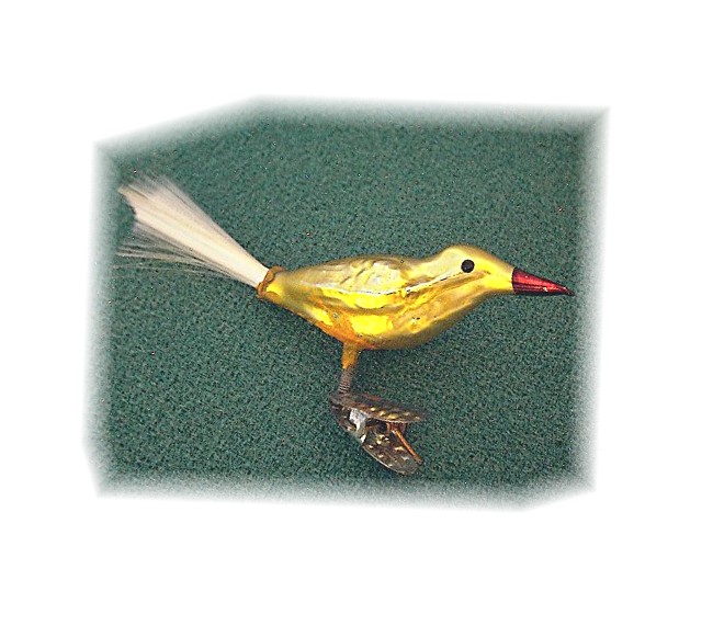 Christmas Glass Bird1950s Hand Blown Germany