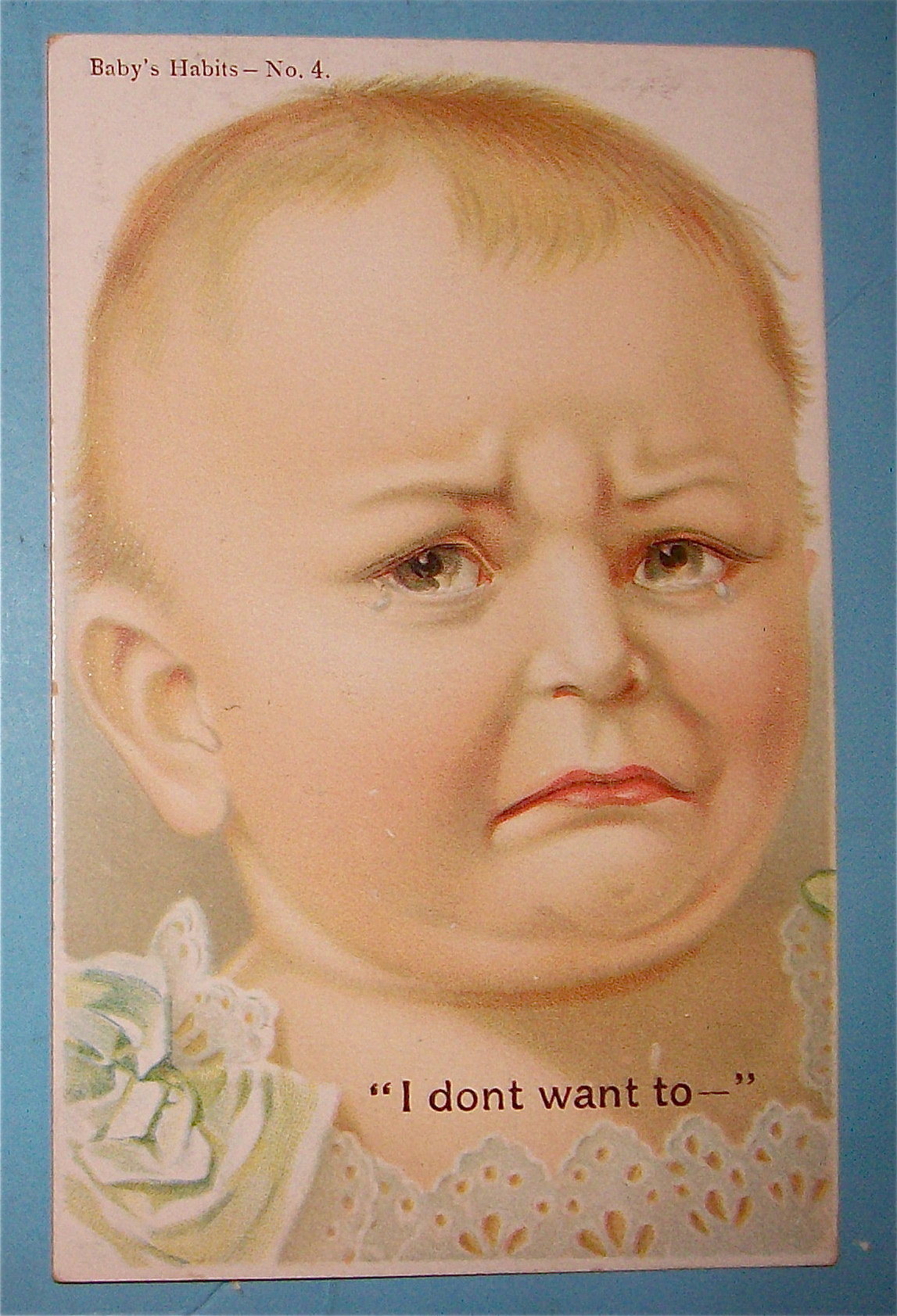 Cute Baby With Tears In Their Eyes Postcard