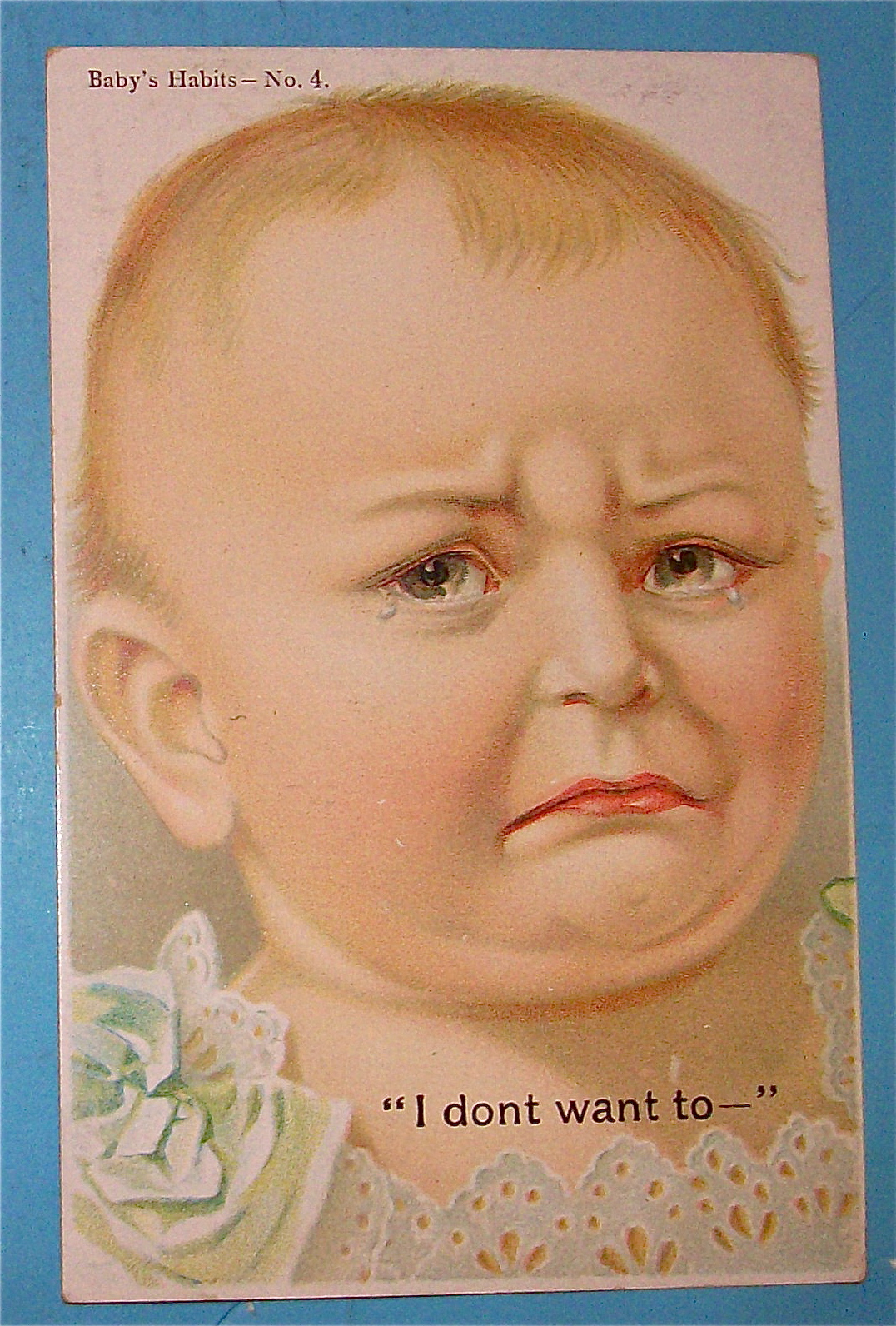 Cute Baby With Tears In Their Eyes Postcard