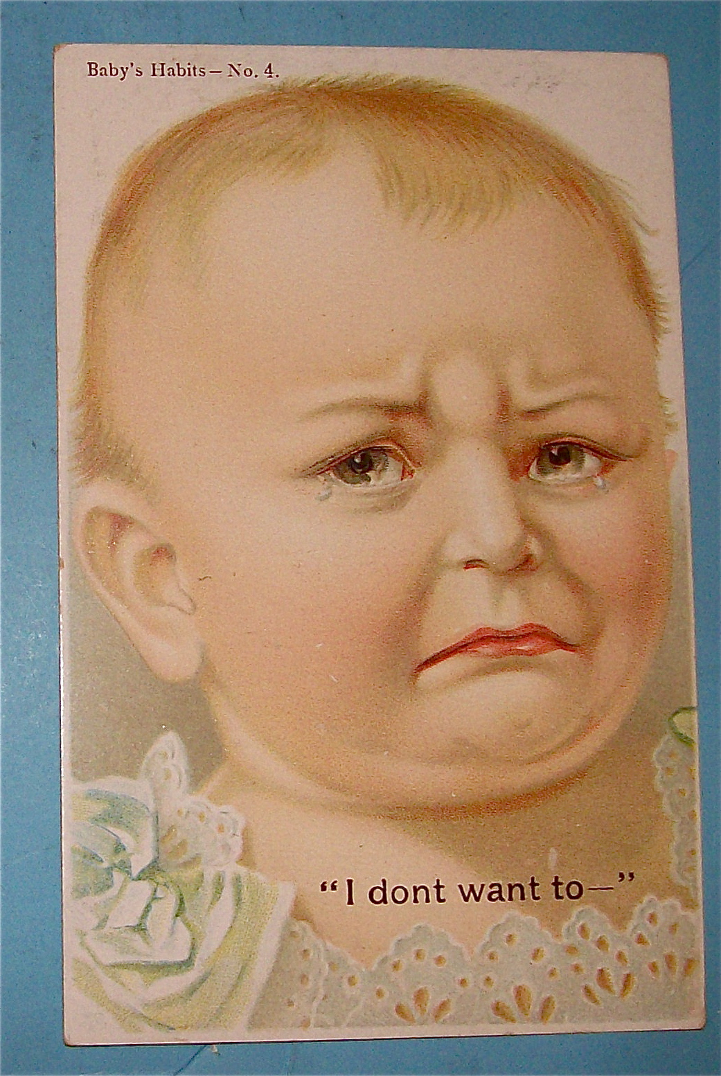Cute Baby With Tears In Their Eyes Postcard