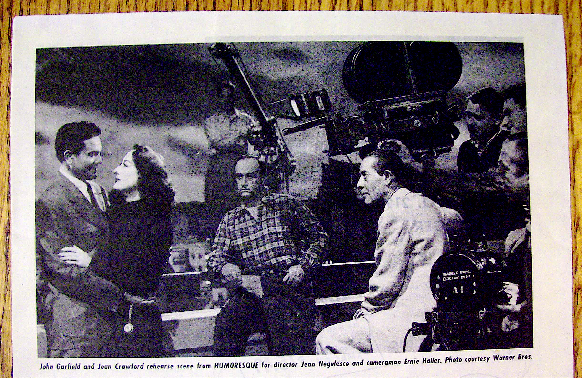 1946 Mitchell Camera with John Garfield & Joan Crawford