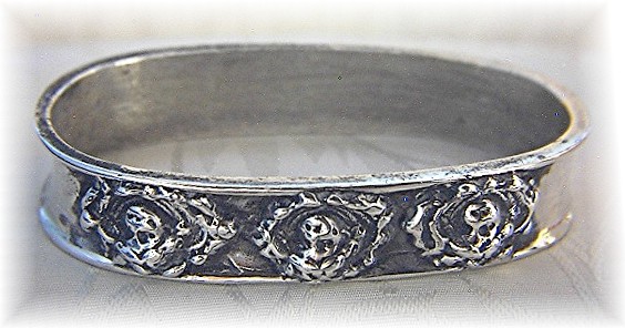 Napkin Ring Sterling Silver Cherub Faces
