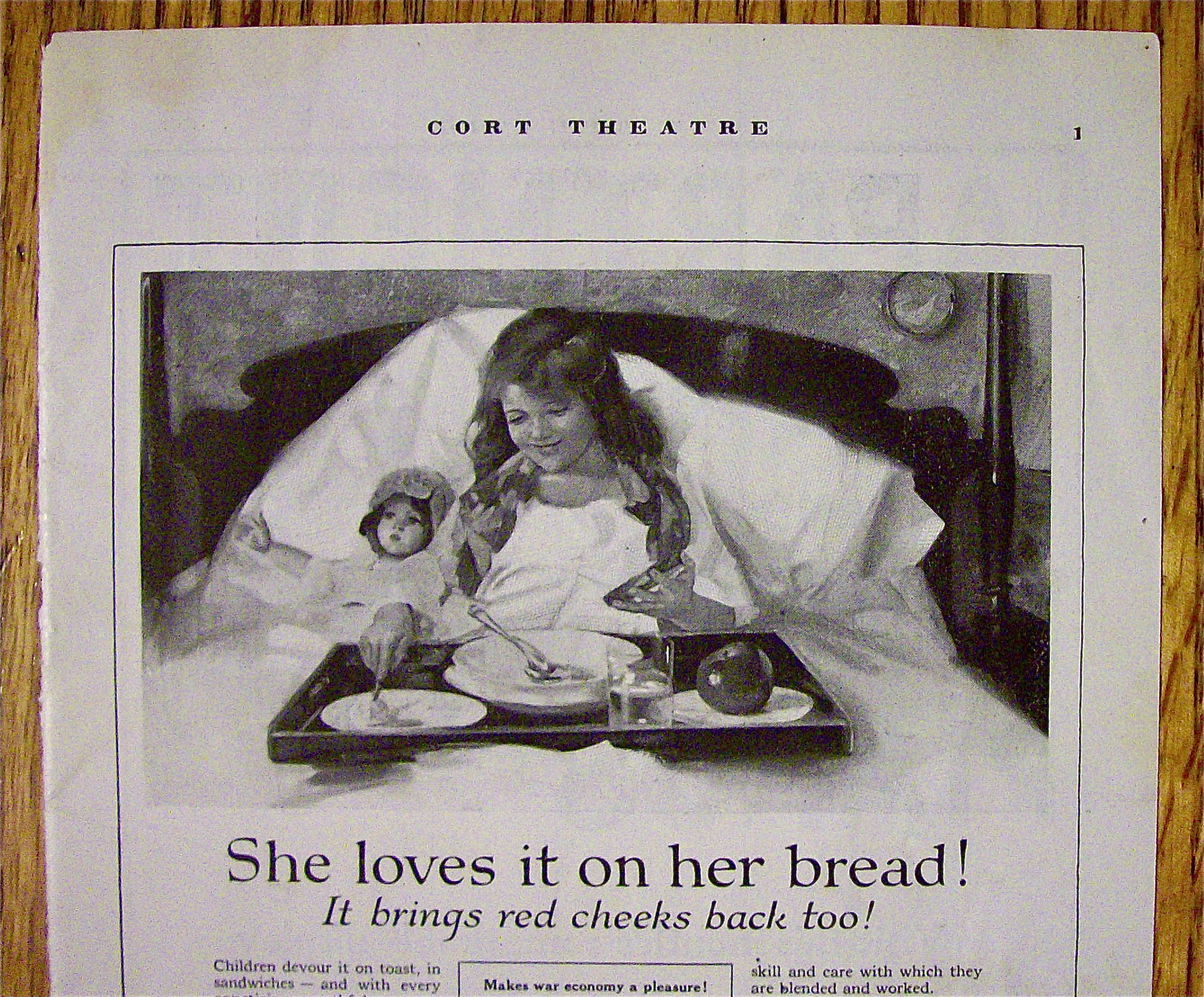 1918 Swift's Premium Oleomargarine with Girl In Bed