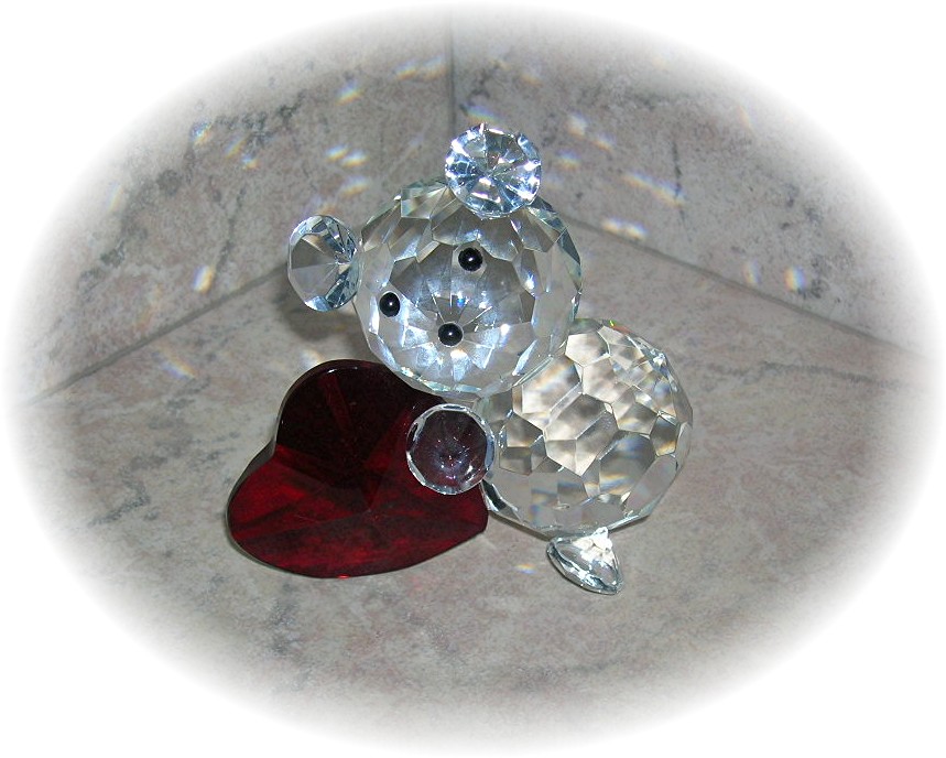 Shannon  Swarovski Like Crimson Heart & Bear