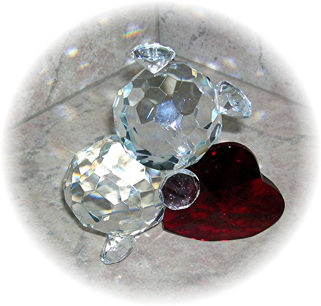 Shannon  Swarovski Like Crimson Heart & Bear