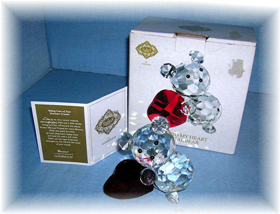 Shannon  Swarovski Like Crimson Heart & Bear