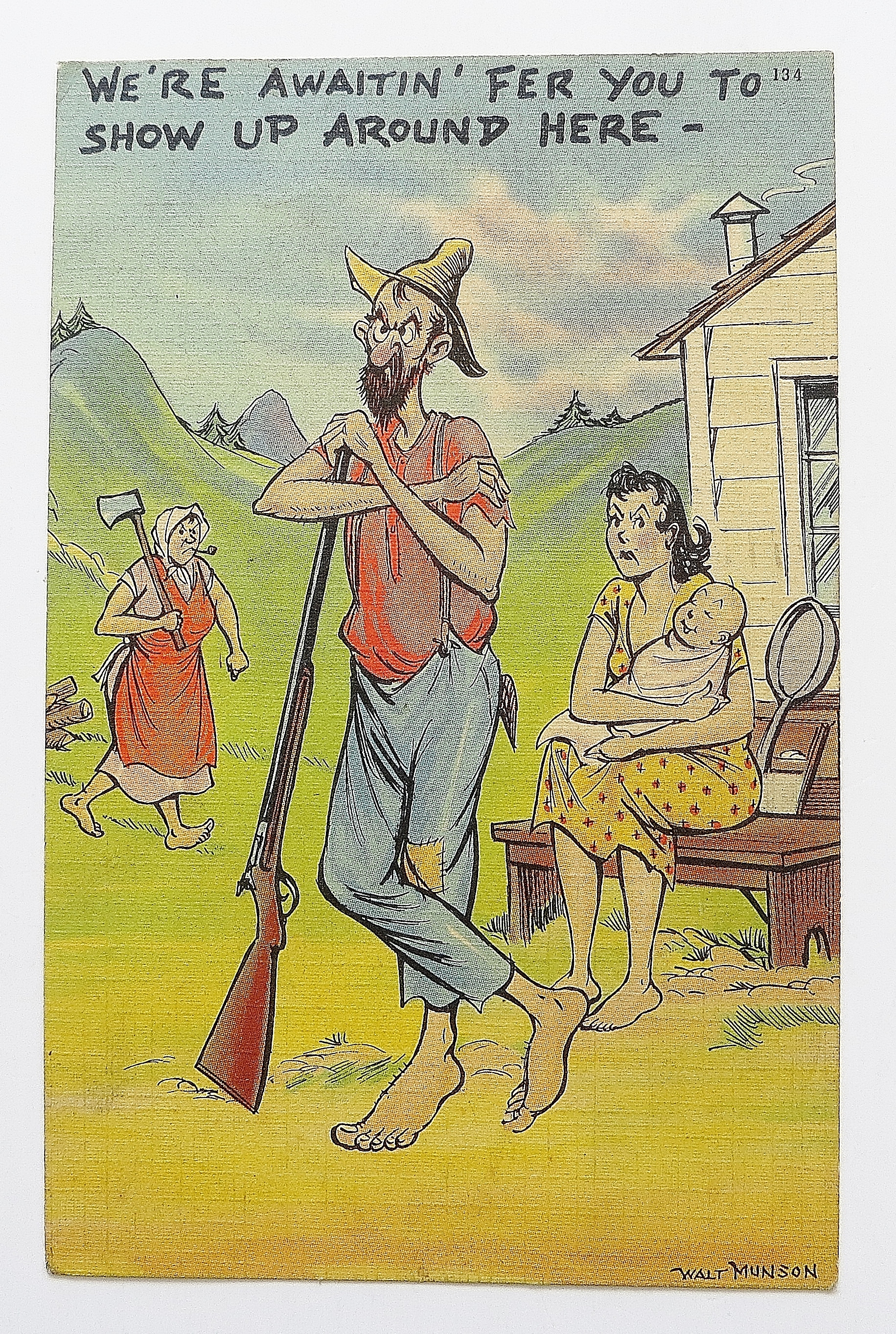 Man With Gun, Woman With Axe & Woman With Baby