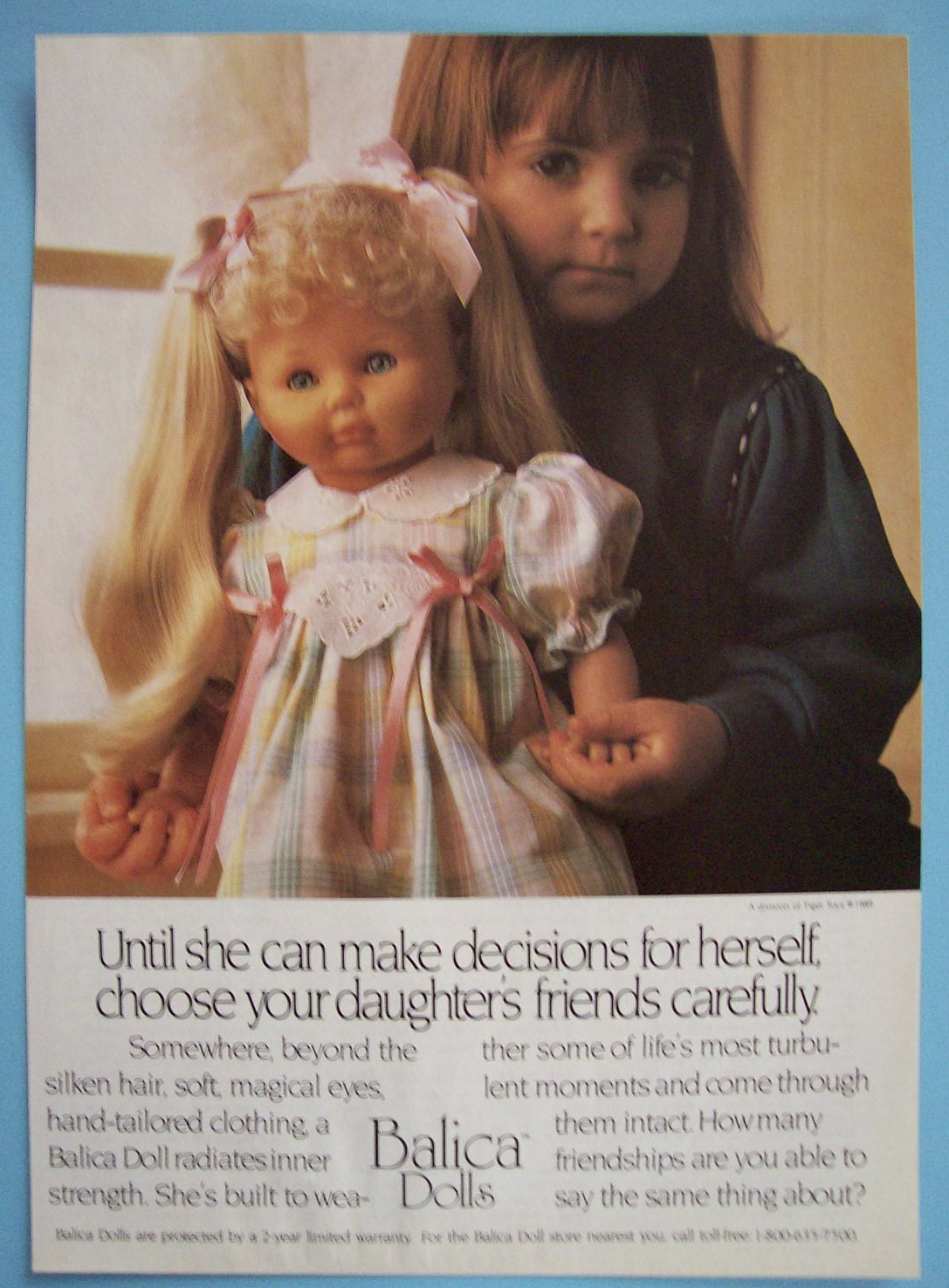 1989 Balica Dolls with Little Girl Holding A Doll