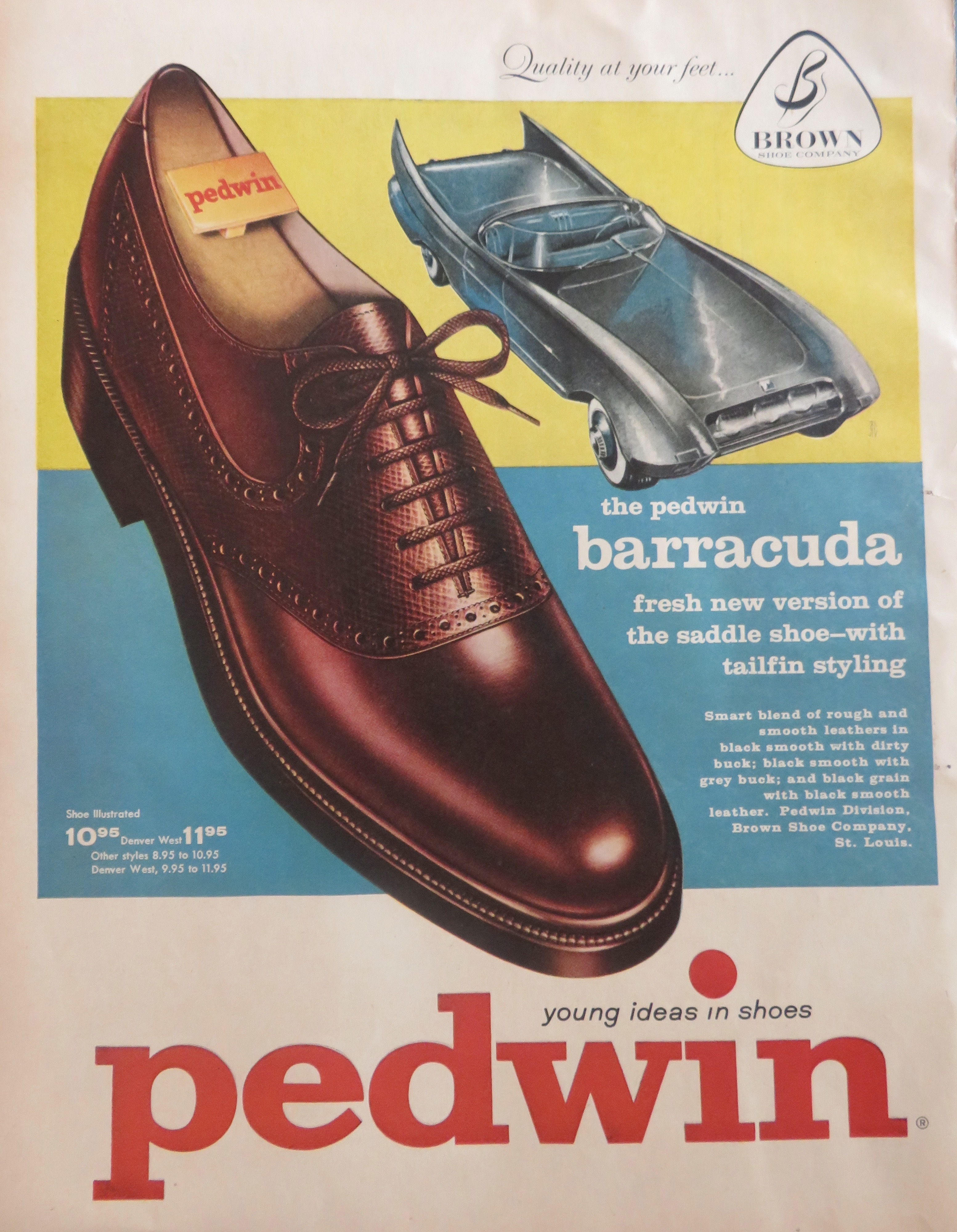 1958 Buster Brown Shoes with Pedwin Barracuda